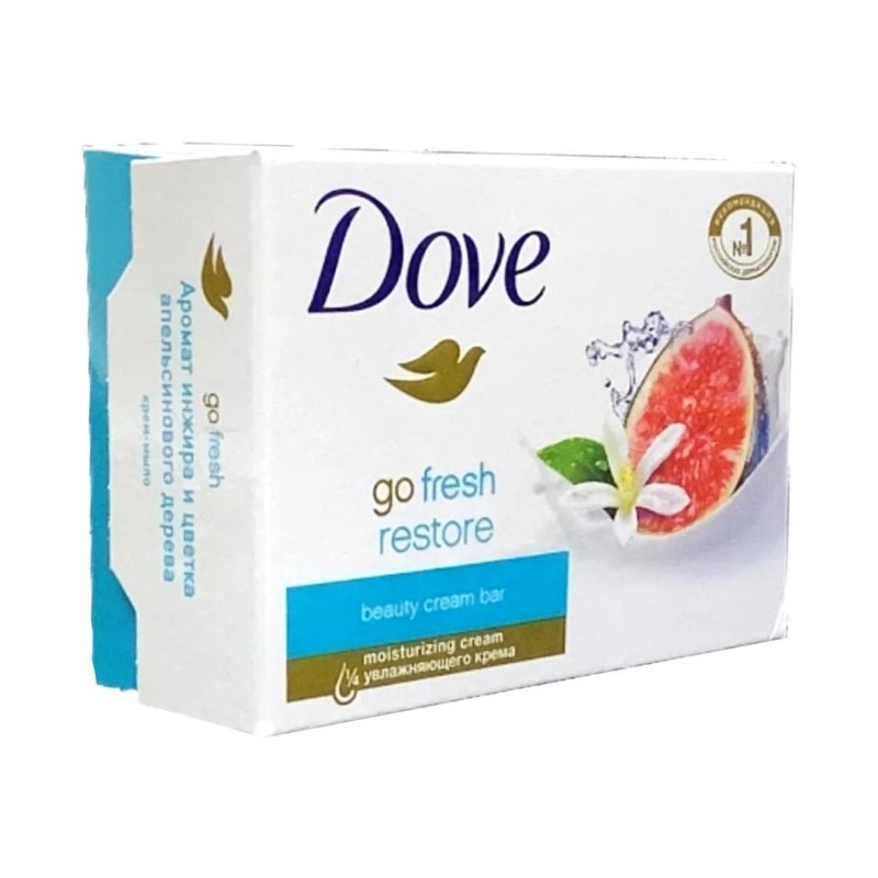 24x Dove Soap Bar Restore Blue Fig & Orange Blossom Beauty Cream Fresh 135g