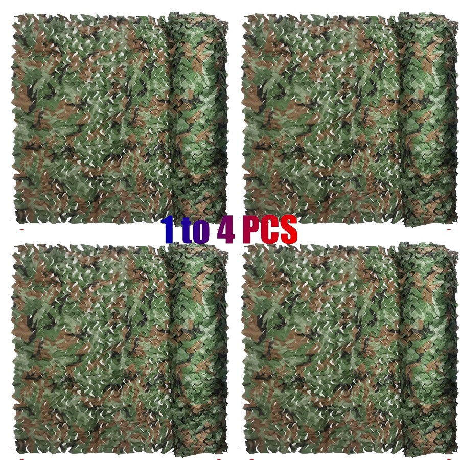 1-4PCS Camping Camouflage Netting Military Camo Sunshade Mesh Hunting Car Cover