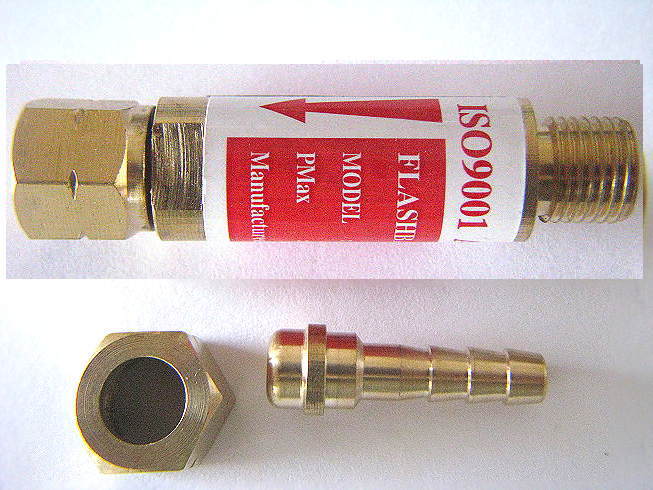 Acetylene (or propane) Welding, Brazing, TORCH End FLASHBACK ARRESTOR w/barb fit