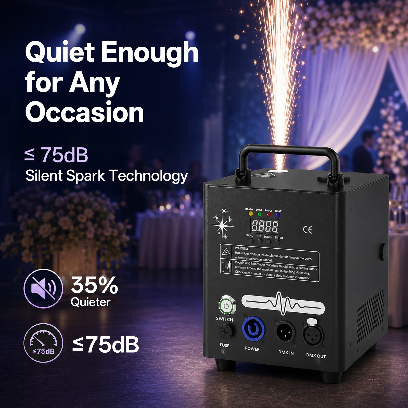 Electronic Spark Machine 800W Stage Effect Machine Firework for DJ Party Wedding