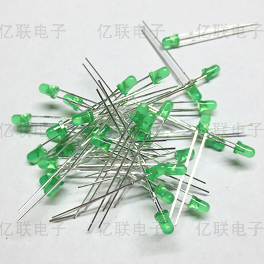 100Pcs LED 3MM GREEN COLOR GREEN LIGHT Super Bright NEW