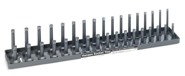 Hansen Global 1202 1/2" Dr. METRIC Socket Organizer GRAY