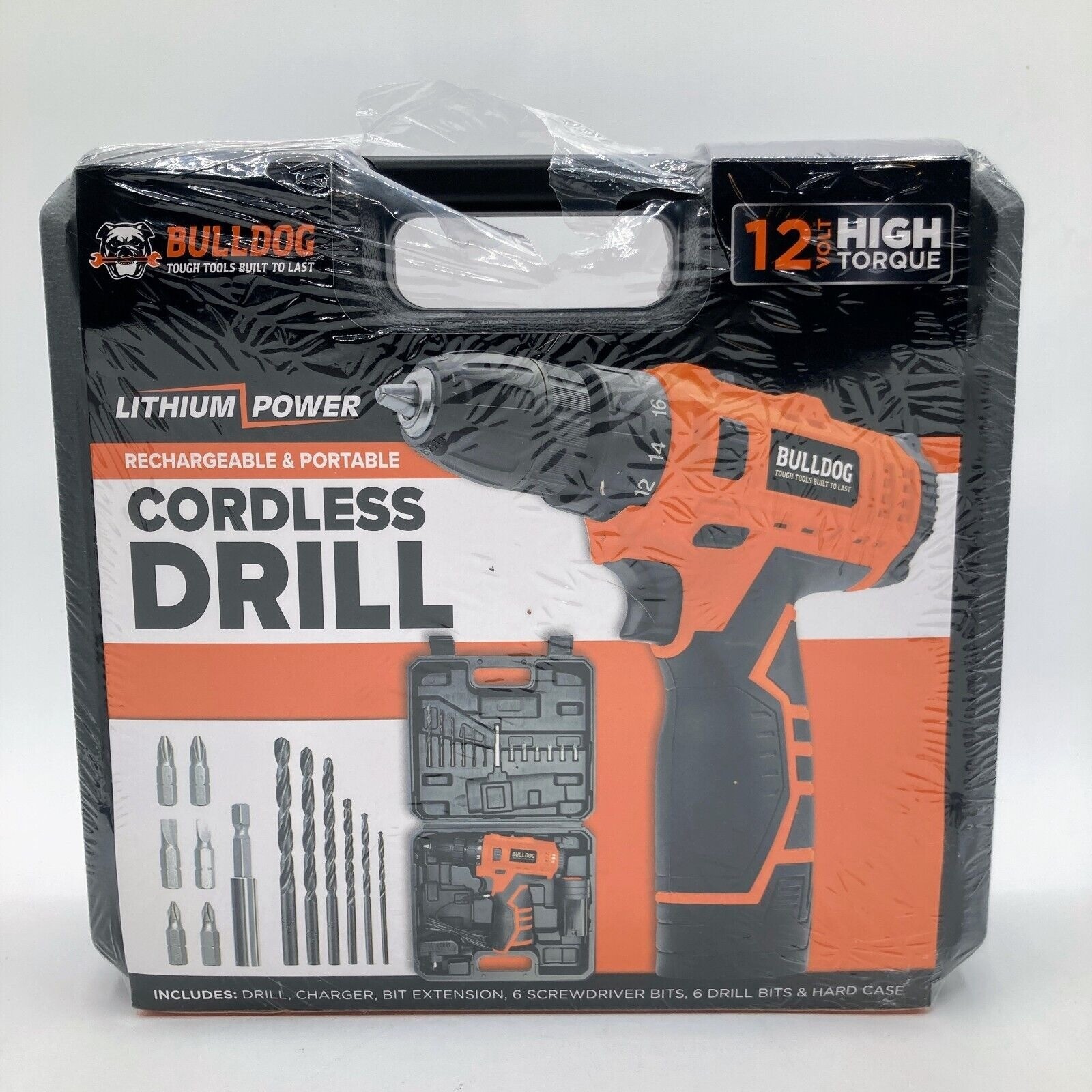 Bulldog Lithium Power 12 Volt Cordless Drill Portable & Rechargeable w/ Case NEW