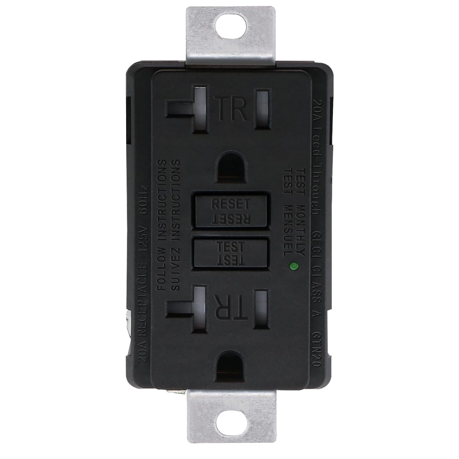 Baomain Generator GFCI Outlet 20Amp, Industrial Grade Self-Test Ground Fault ...