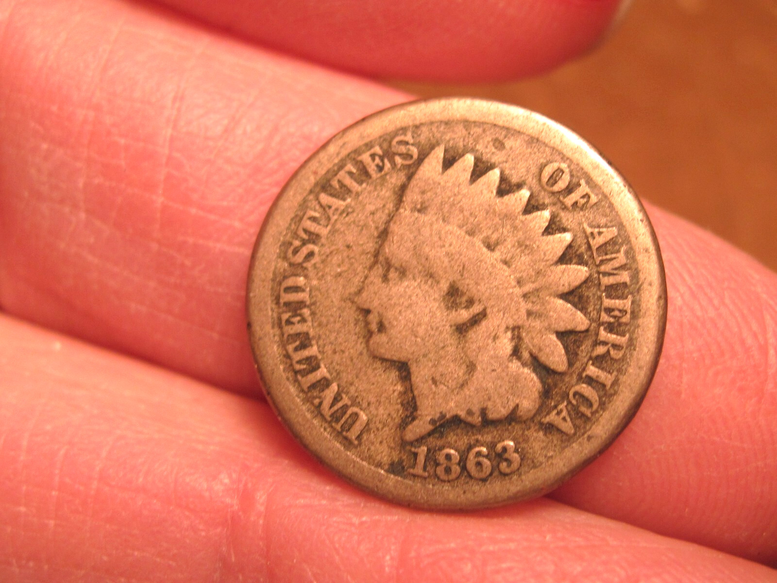 1863 INDIAN HEAD CENT/PENNY, FREE SHIPPING  (#593C)