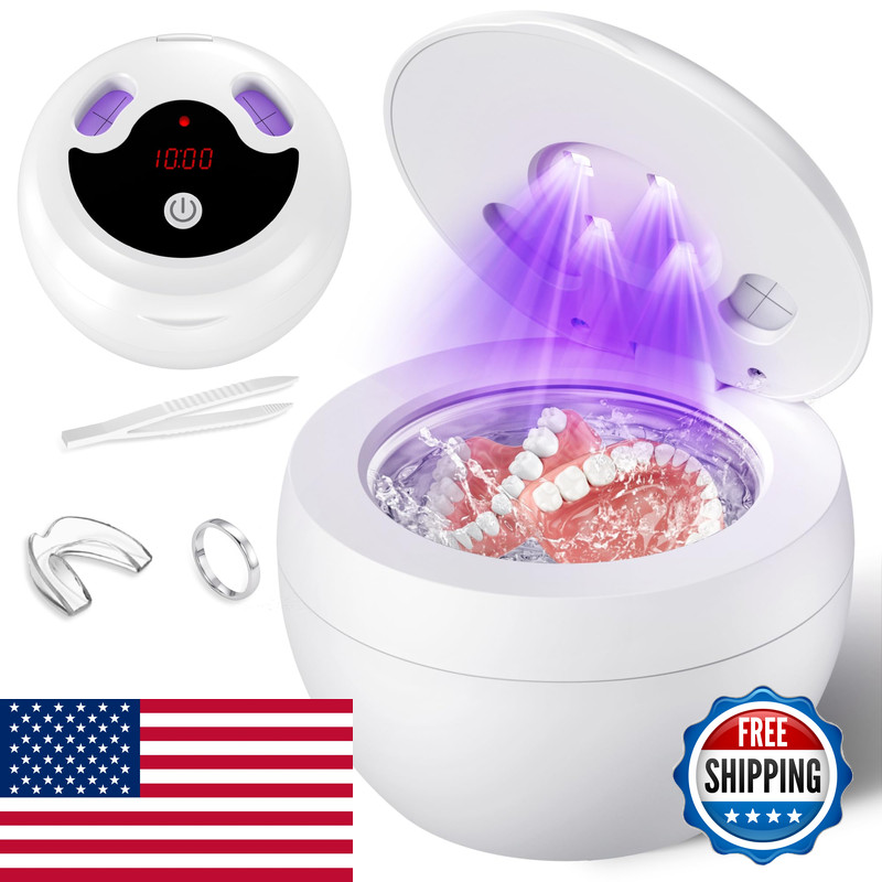 Muaysy Upgraded Ultrasonic Retainer Cleaner Machine 48Khz Ultrasonic Dentures