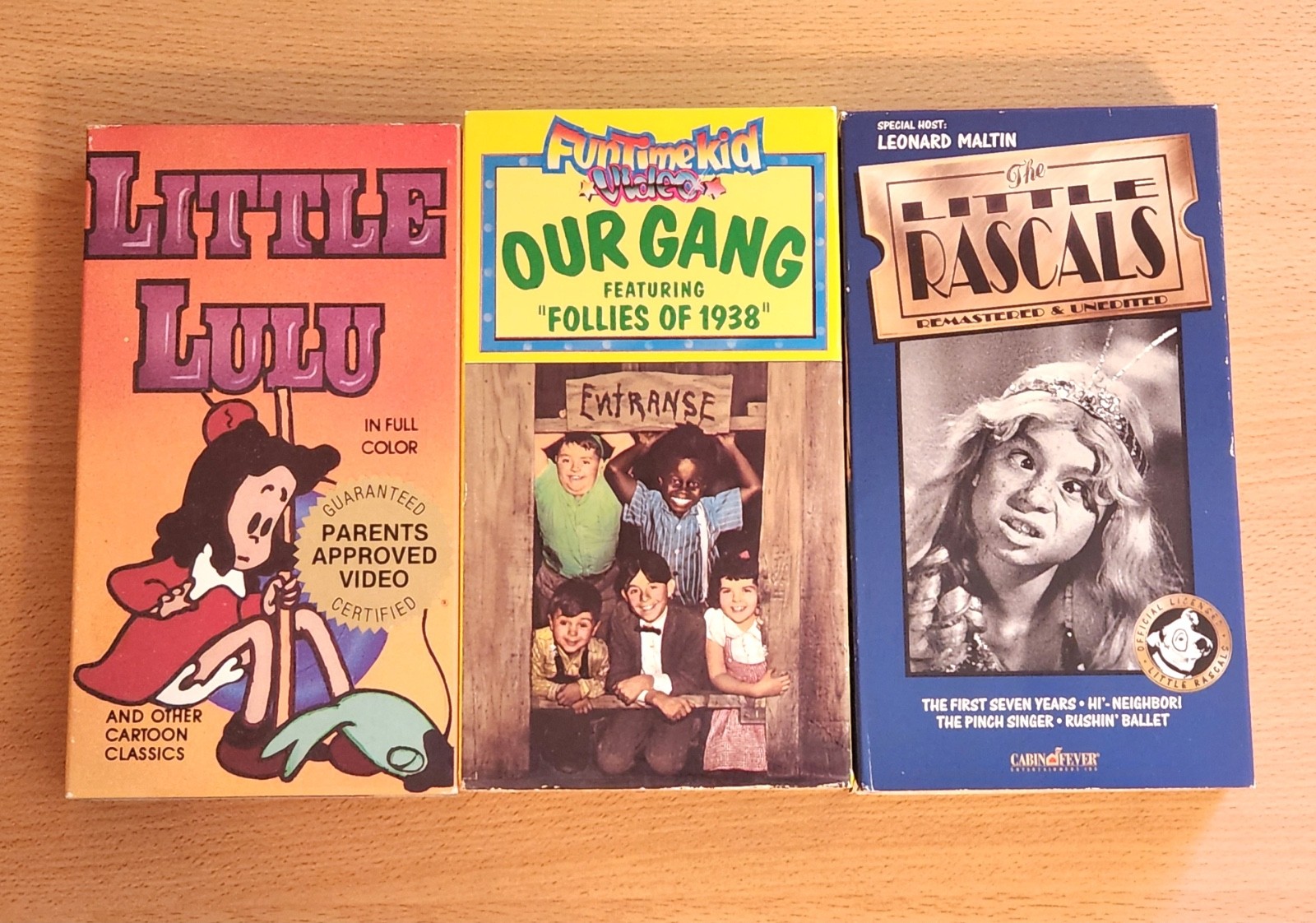 Lot of 3 VHS Tapes Little Rascals Our Gang Little Lulu Cartoon Shorts Comedy