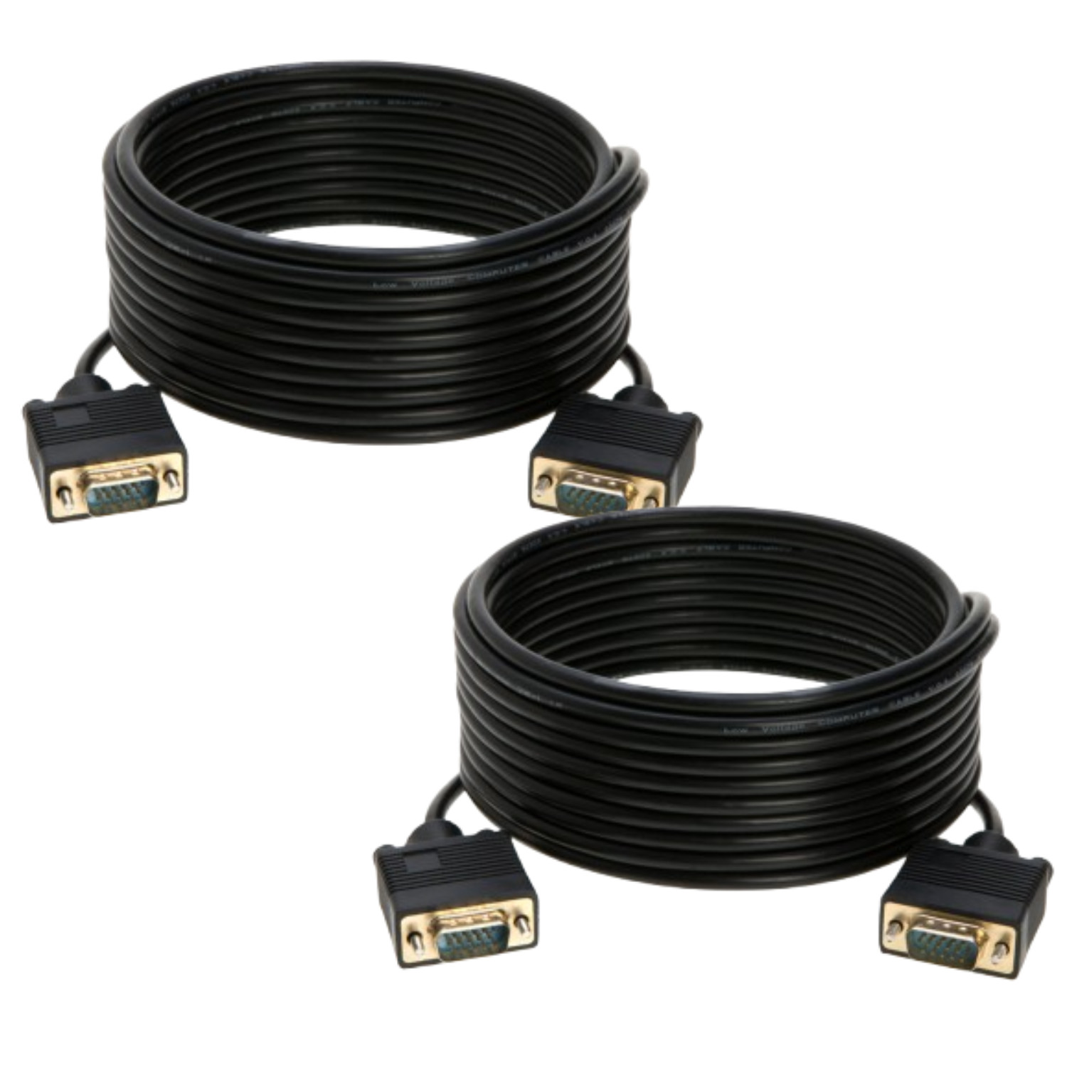 2 pcs 30ft SVGA VGA Cable Male to Male M/M Monitor Cord TV HDTV Full HD15 Laptop