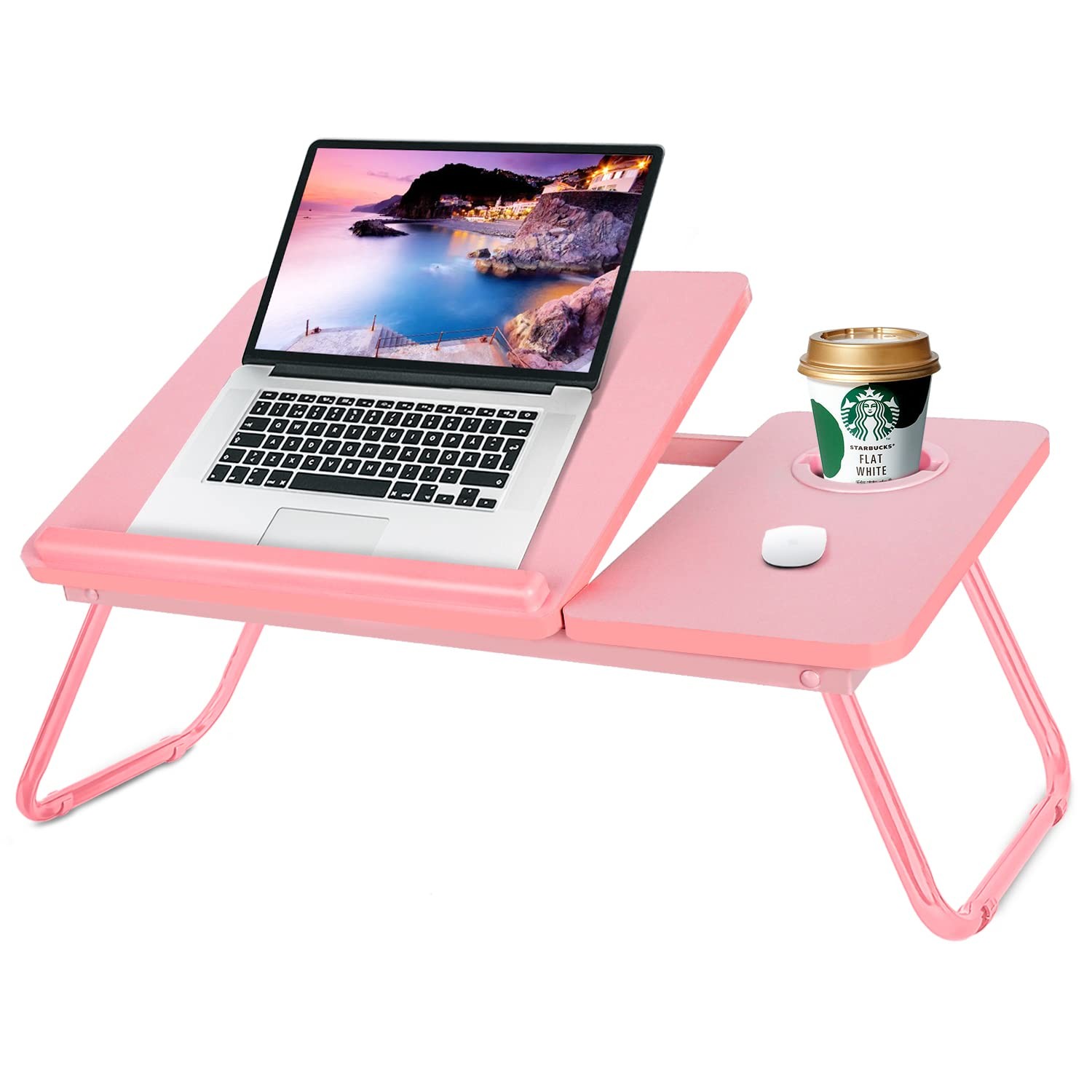 Laptop Bed Desk for Couch, 5-Angle Adjustable Table Adults Pink