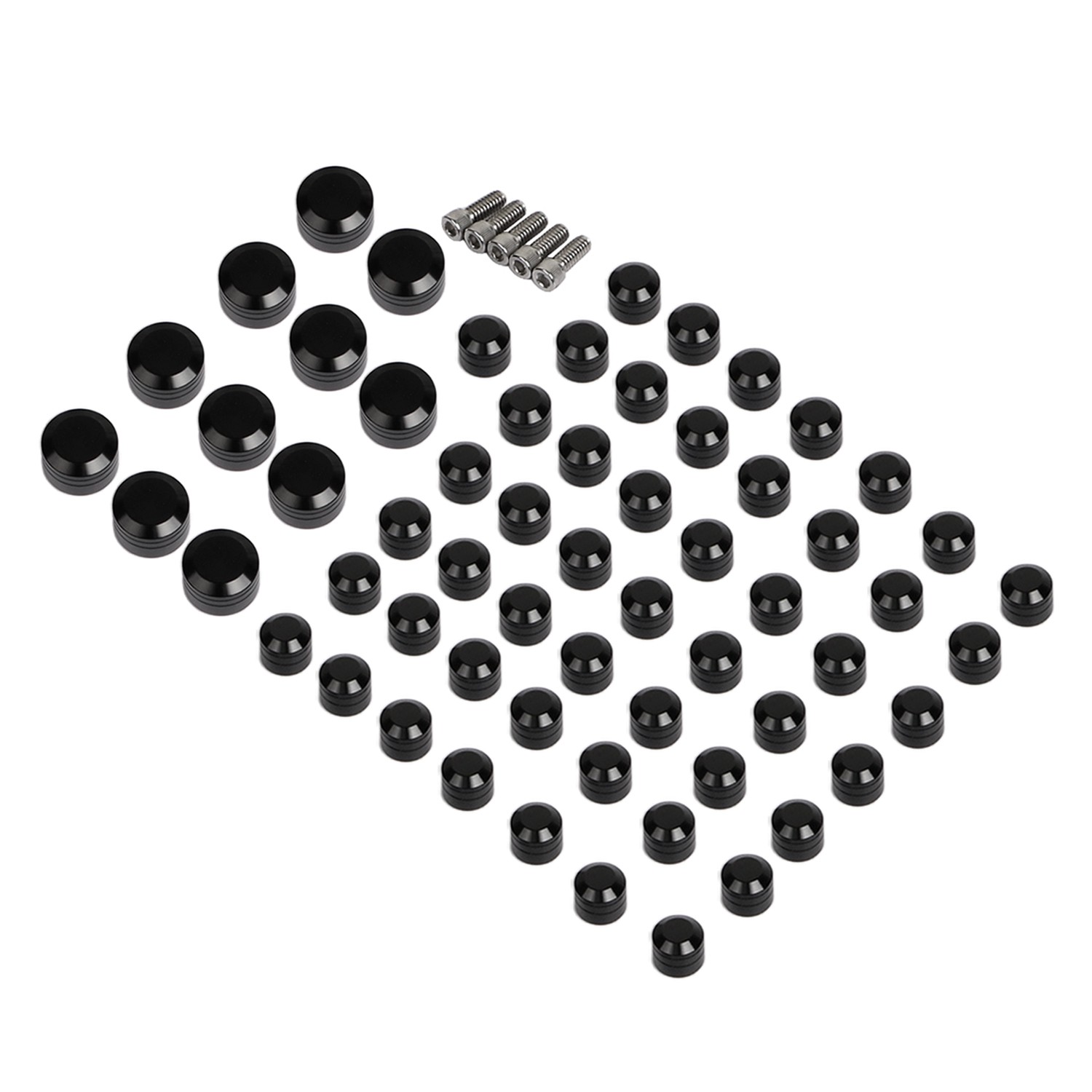 Black Engine Bolt Screw Cap Covers For Harley Softail Springer Fat Boy Breakout