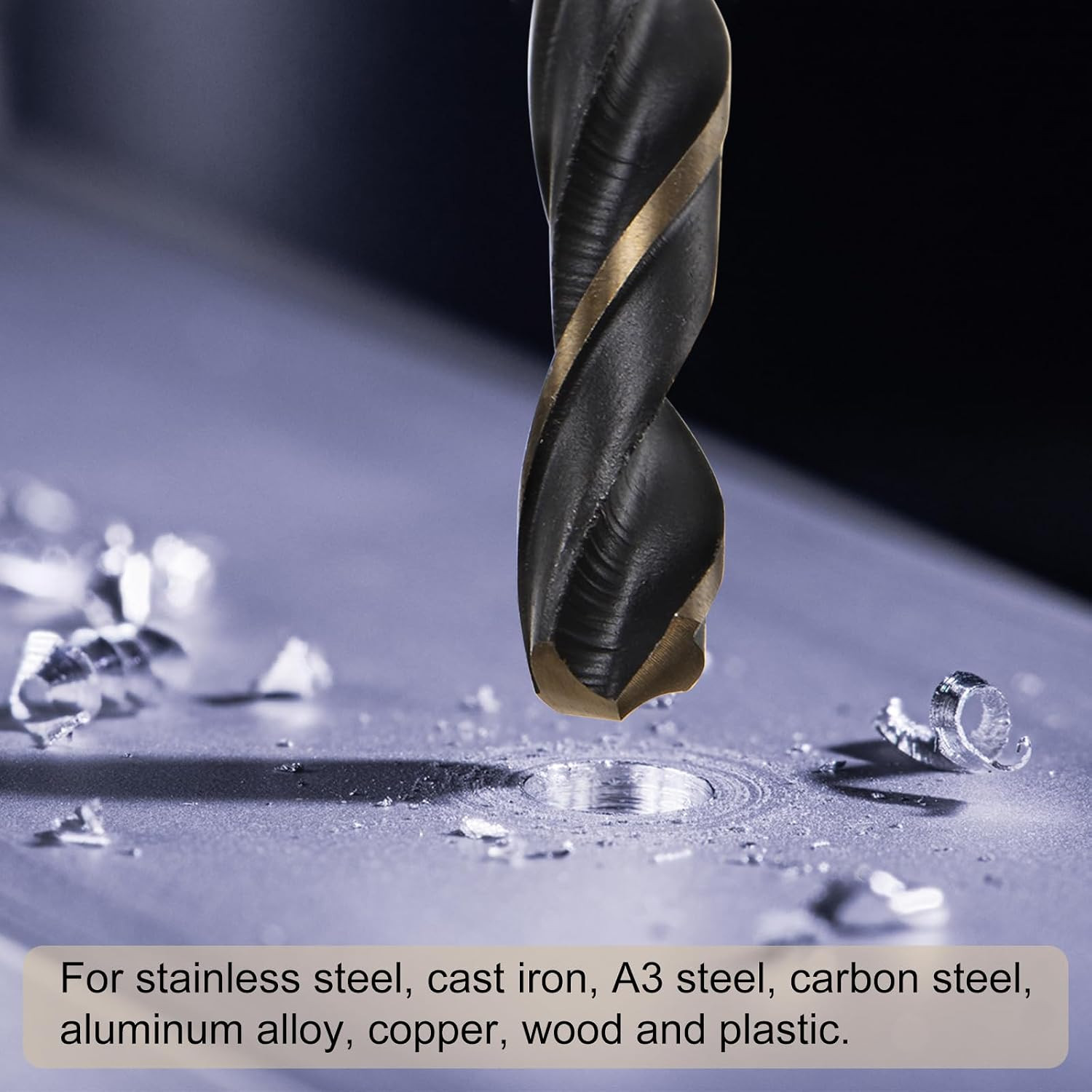 12pcs Jobber Drill Bits 1.5mm (0.059") Black Nitride & Gold Titanium Coated M2 H