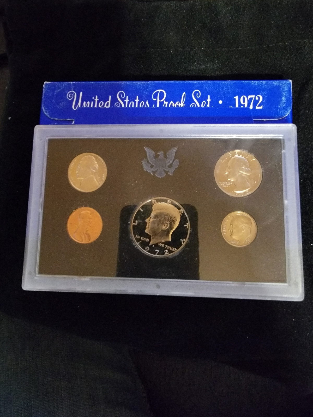 1972-S U.S. Mint Proof Coin Set of 5 Coins In Original Sleeve