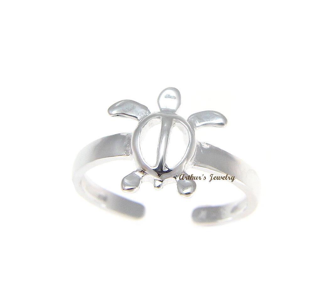 SOILD 925 STERLING SILVER HAWAIIAN HONU TURTLE TOE RING