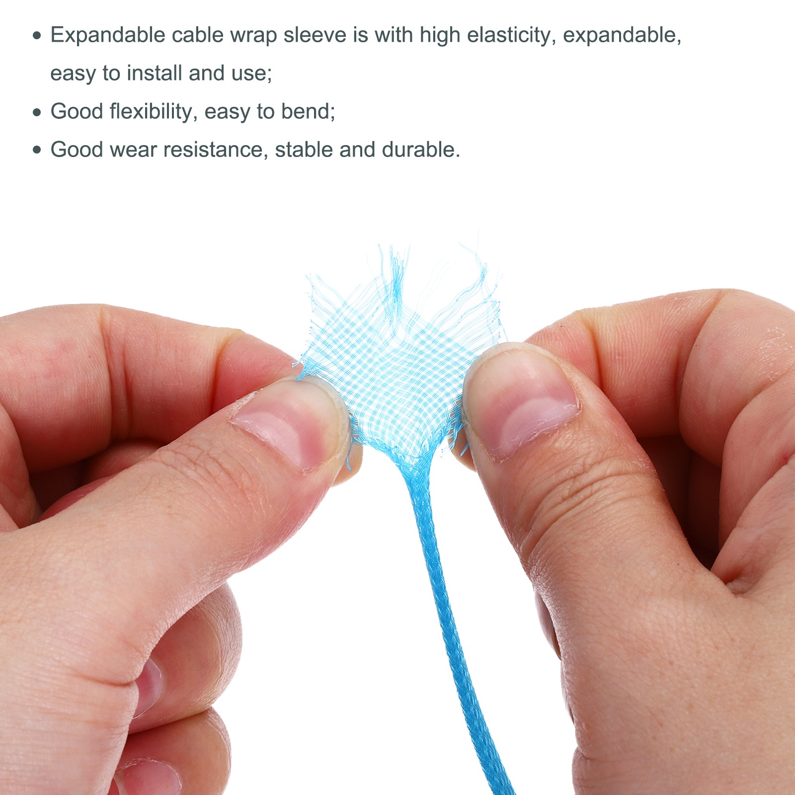 Expandable Sleeving 1/4-inch 100ft Cable Sleeve Sky Blue