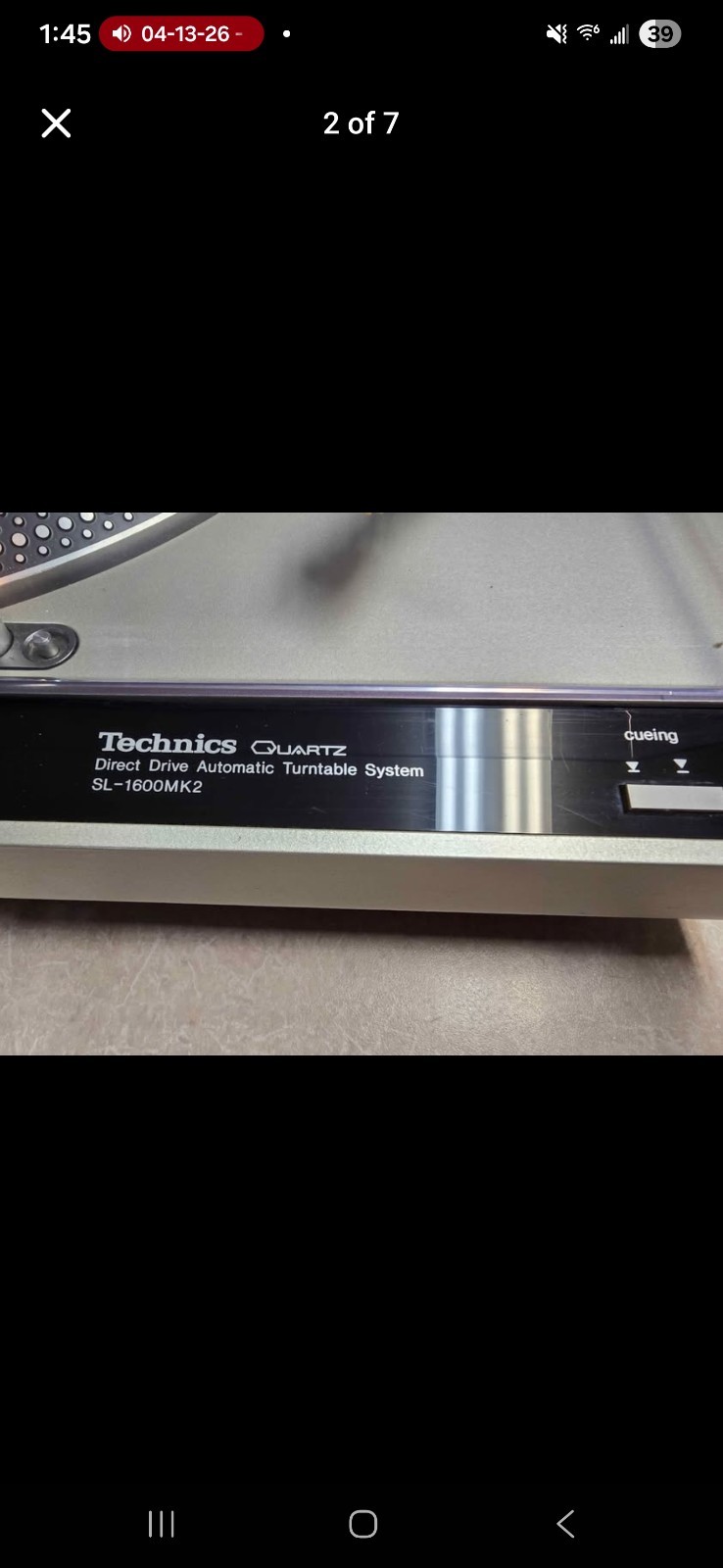 Technics SL-1600MK2 Automatic Turntable READ