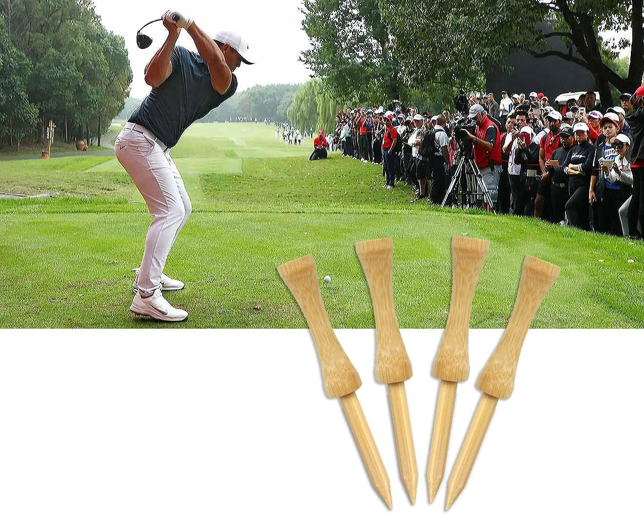 100 Pack Bamboo Step Down Golf Tees - Durable & Eco-Friendly Performance