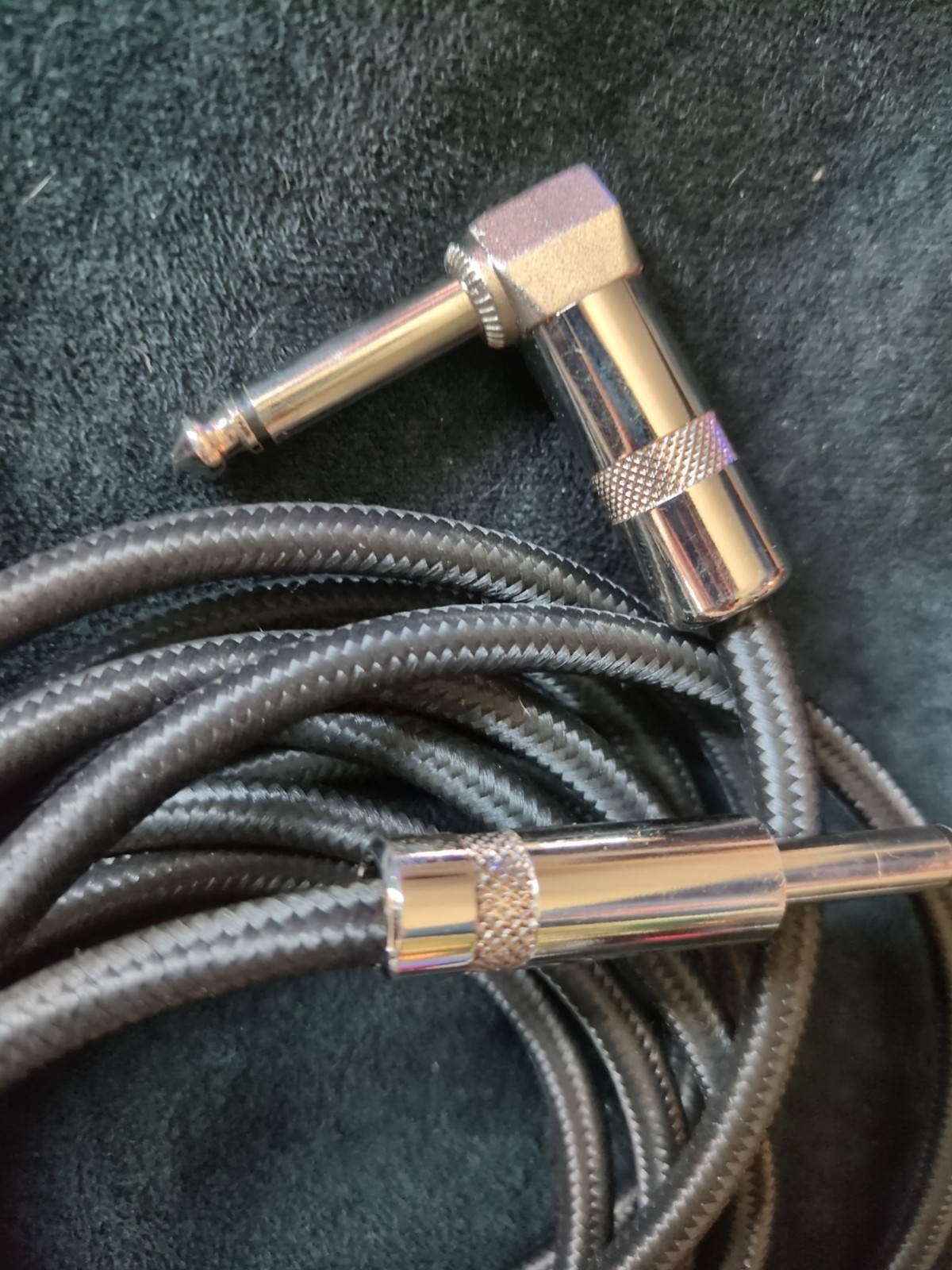 9 Foot Braided Black 1/4" Instrument Cable