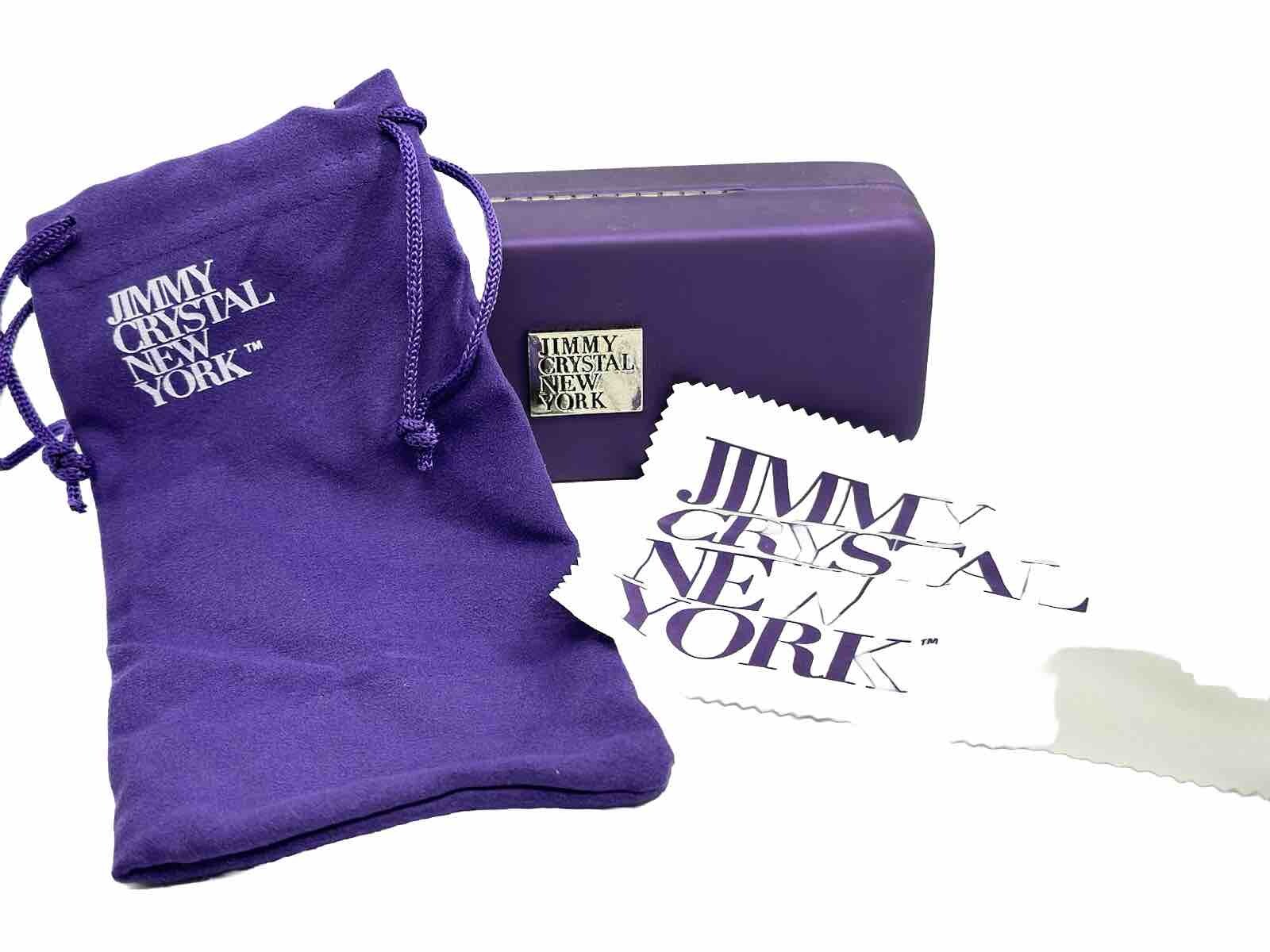 NEW Jimmy Crystal New York L Purple Hard Clamshell SUNGLASSES Case Pouch Cloth