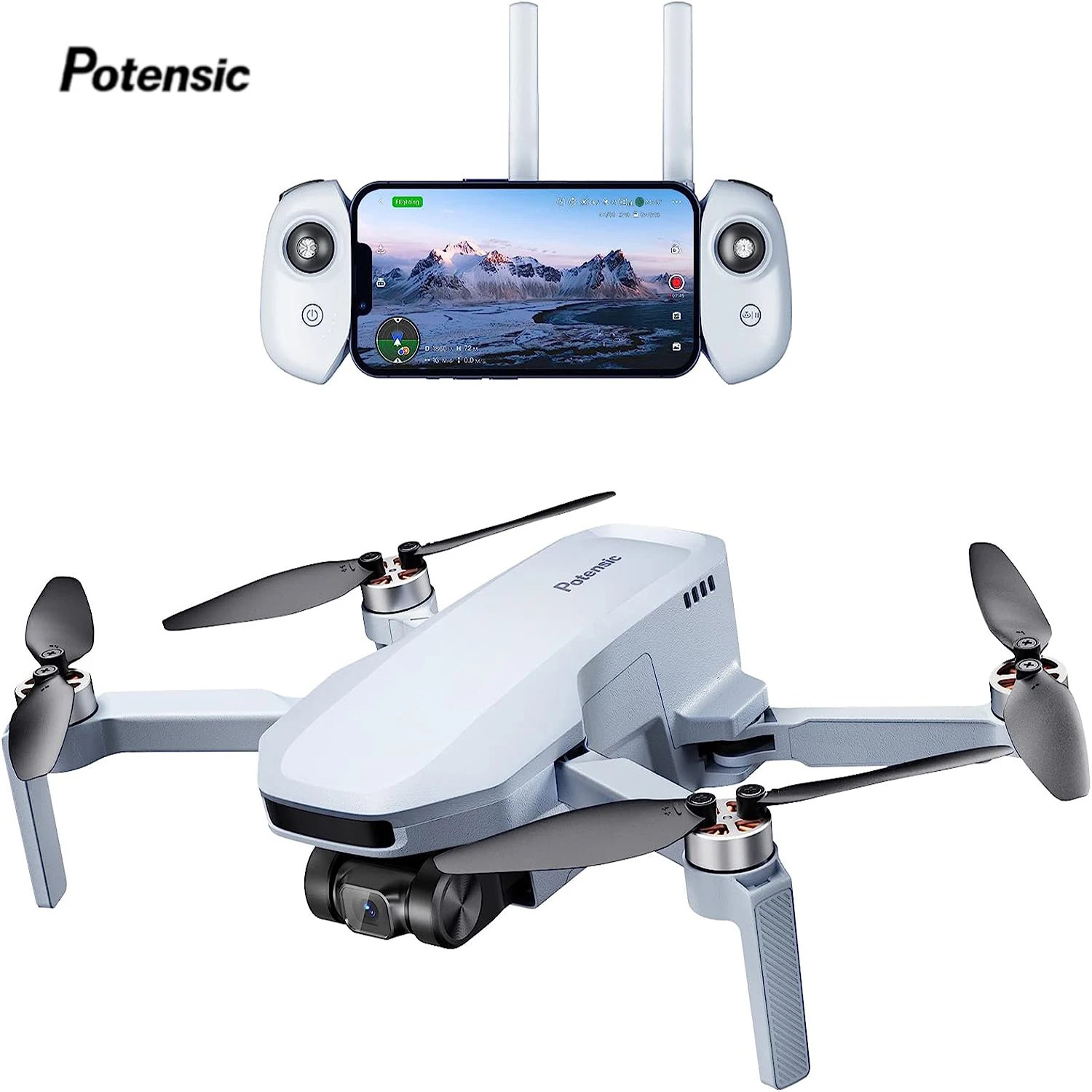 Potensic Drones Under 249g GPS Auto Return Single Axis Gimbal EIS Professional D