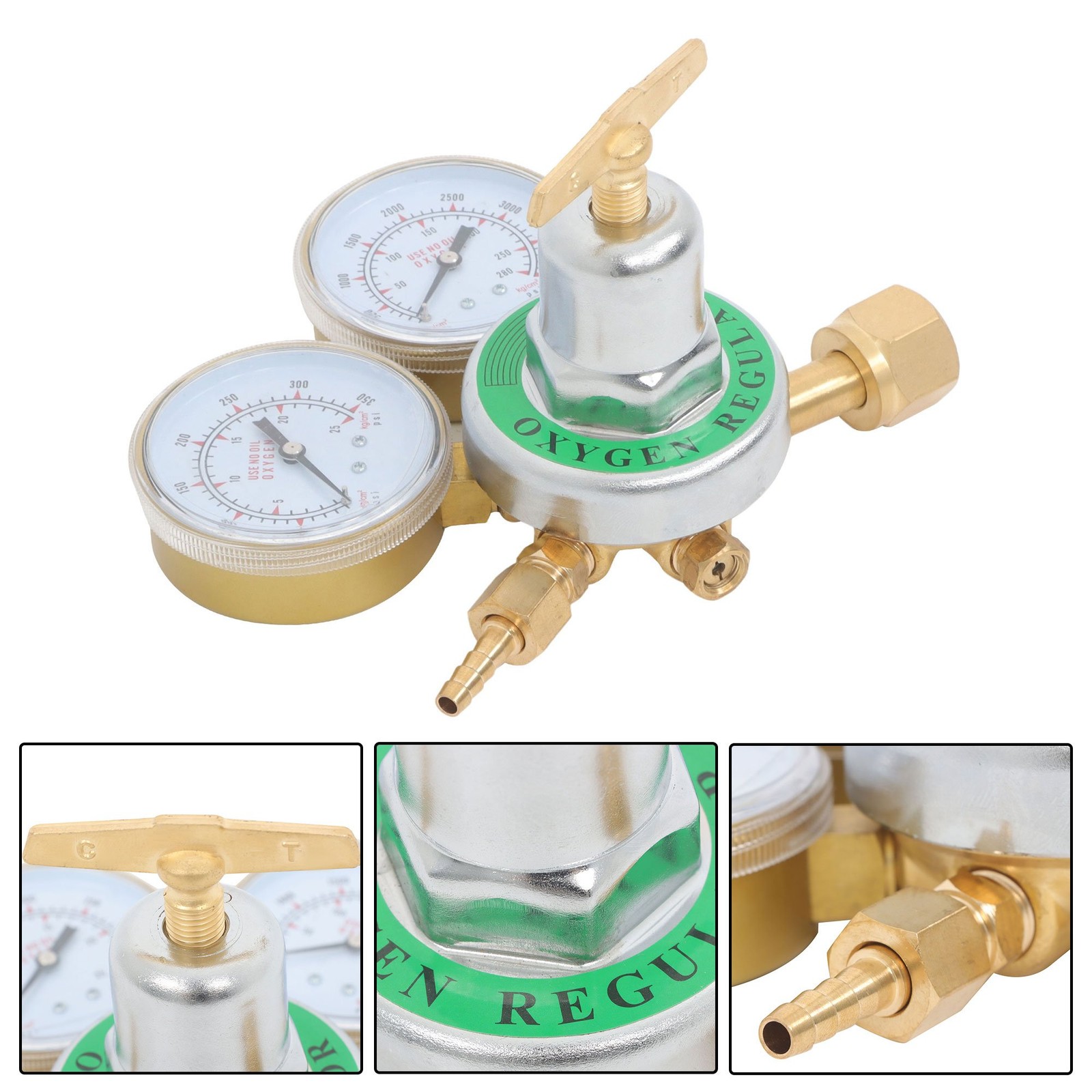 Oxygen Gas Welding Regulator Pressure Gauge Solid Brass CGA 540