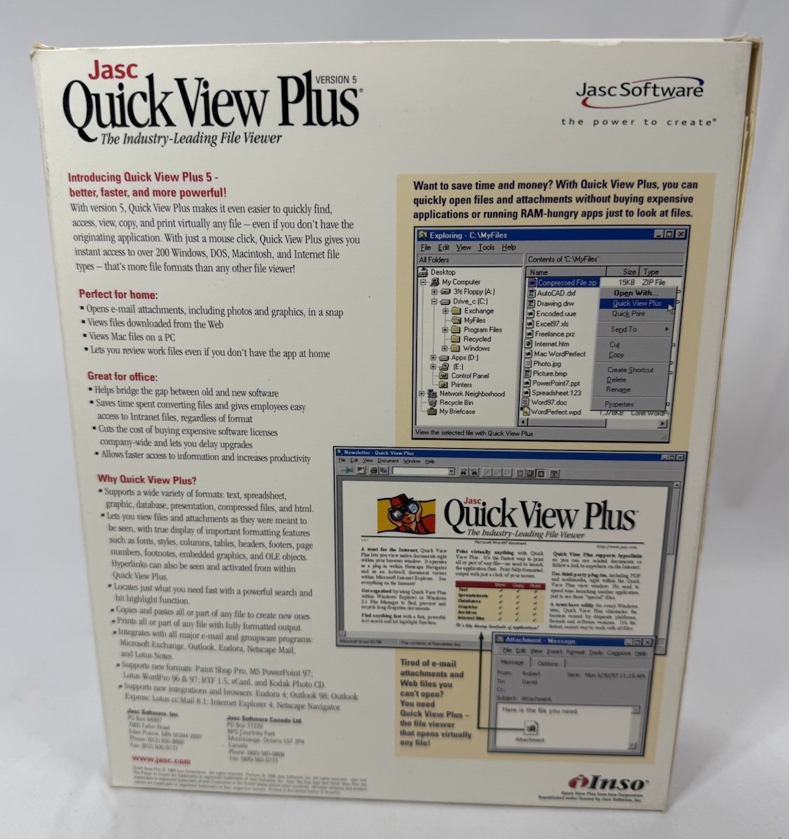 Quick View Plus 6 Software Jasc PC 2000 BIG BOX 1999