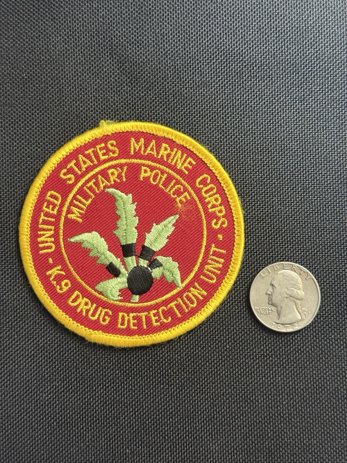 U.S. Marine Corps Military Police K9 Drug Detection Unit Patch - New Condition