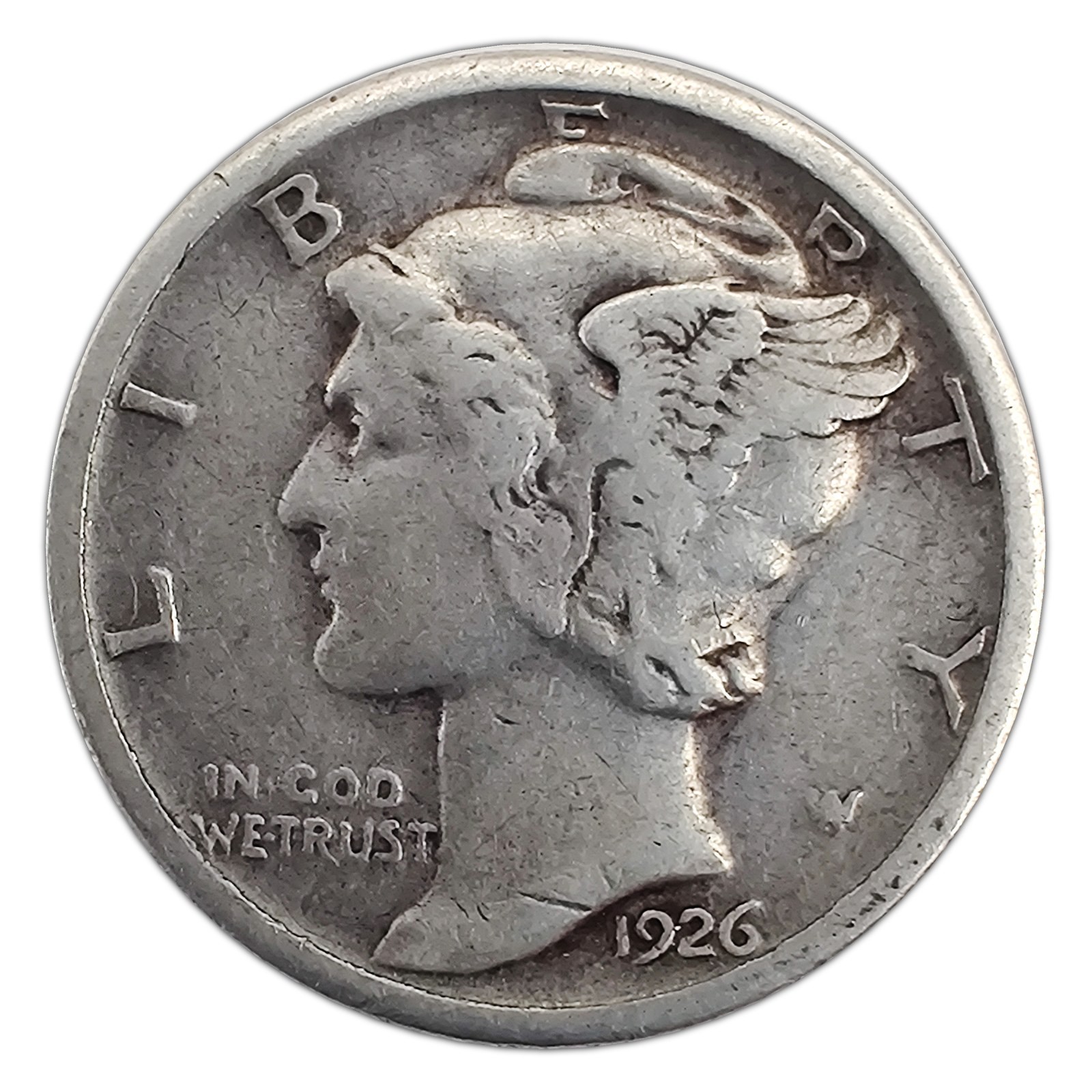 1926-S Mercury Dime F Fine 90% Silver