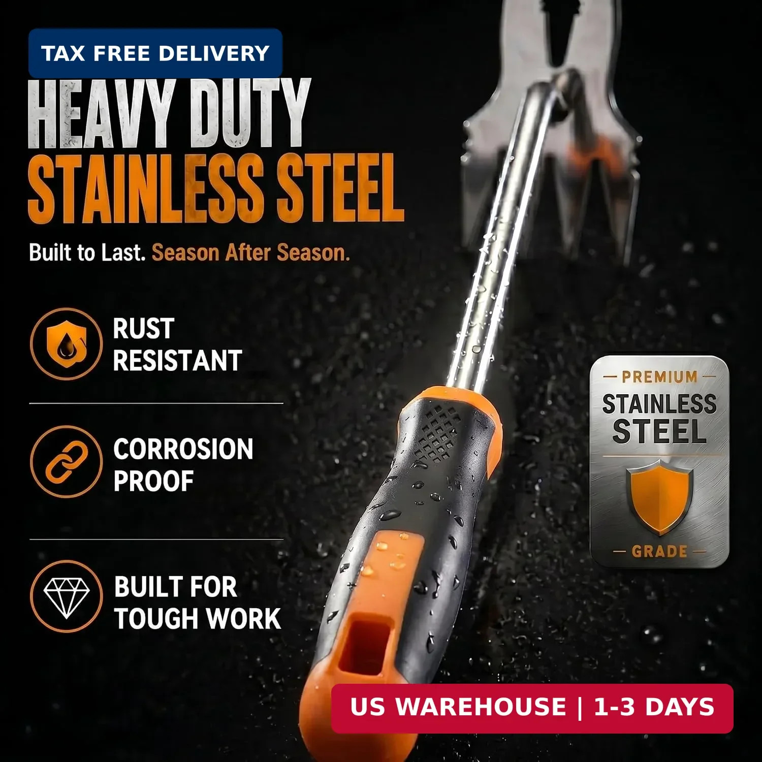 Weed Puller Tool, 2-in-1 Hand Weeder and Root Remover, Heavy Duty Stainless Stee