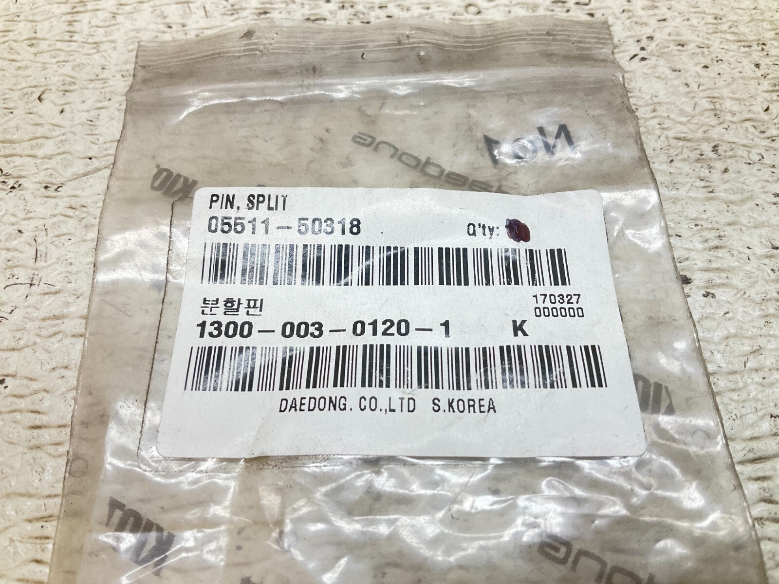Daedong Kioti 05511-50318 Split Pin 0551150318 Lot of 4 New (TSC)