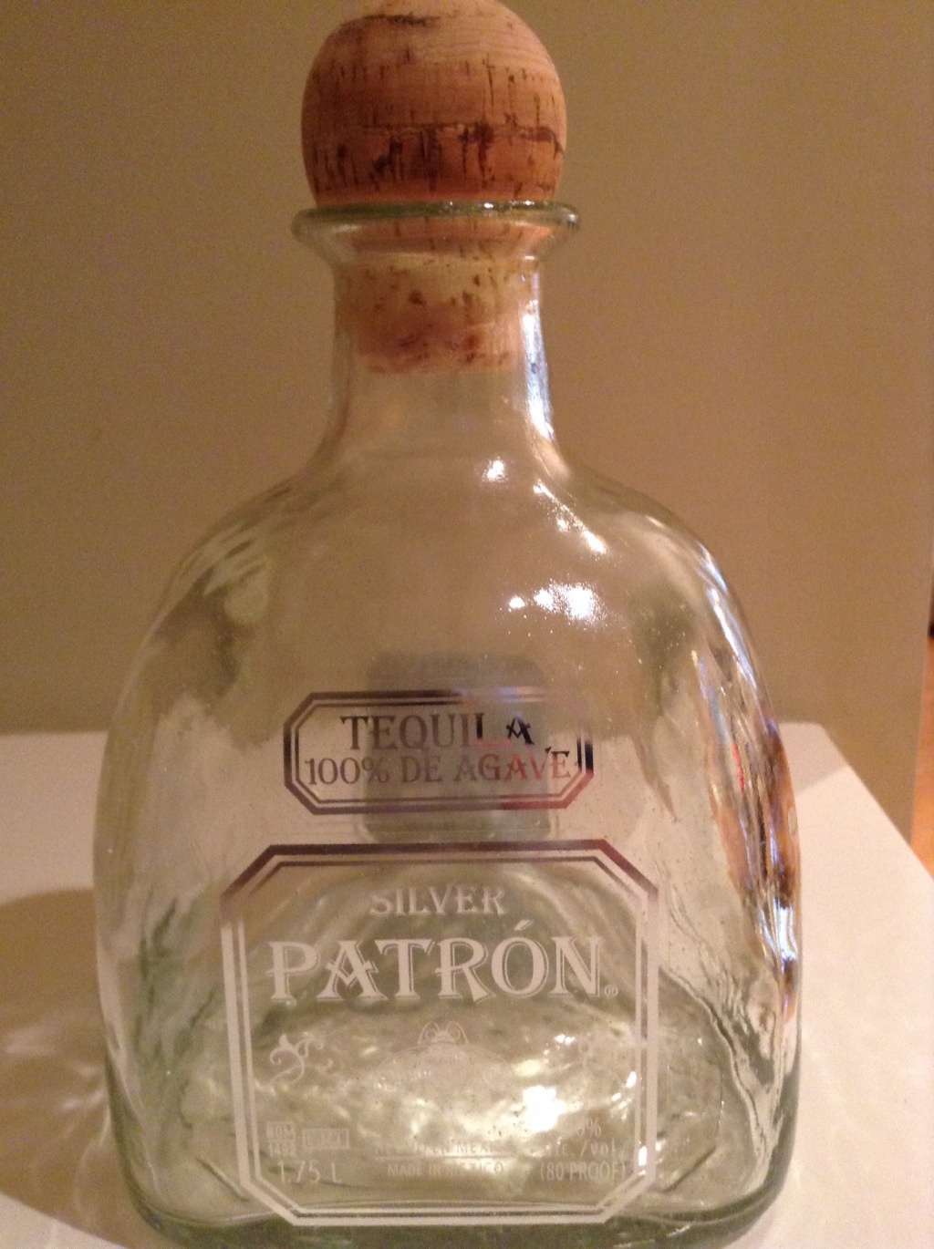 MINT 1.75 L Large Condition Patron Silver Tequila Bottle Cork