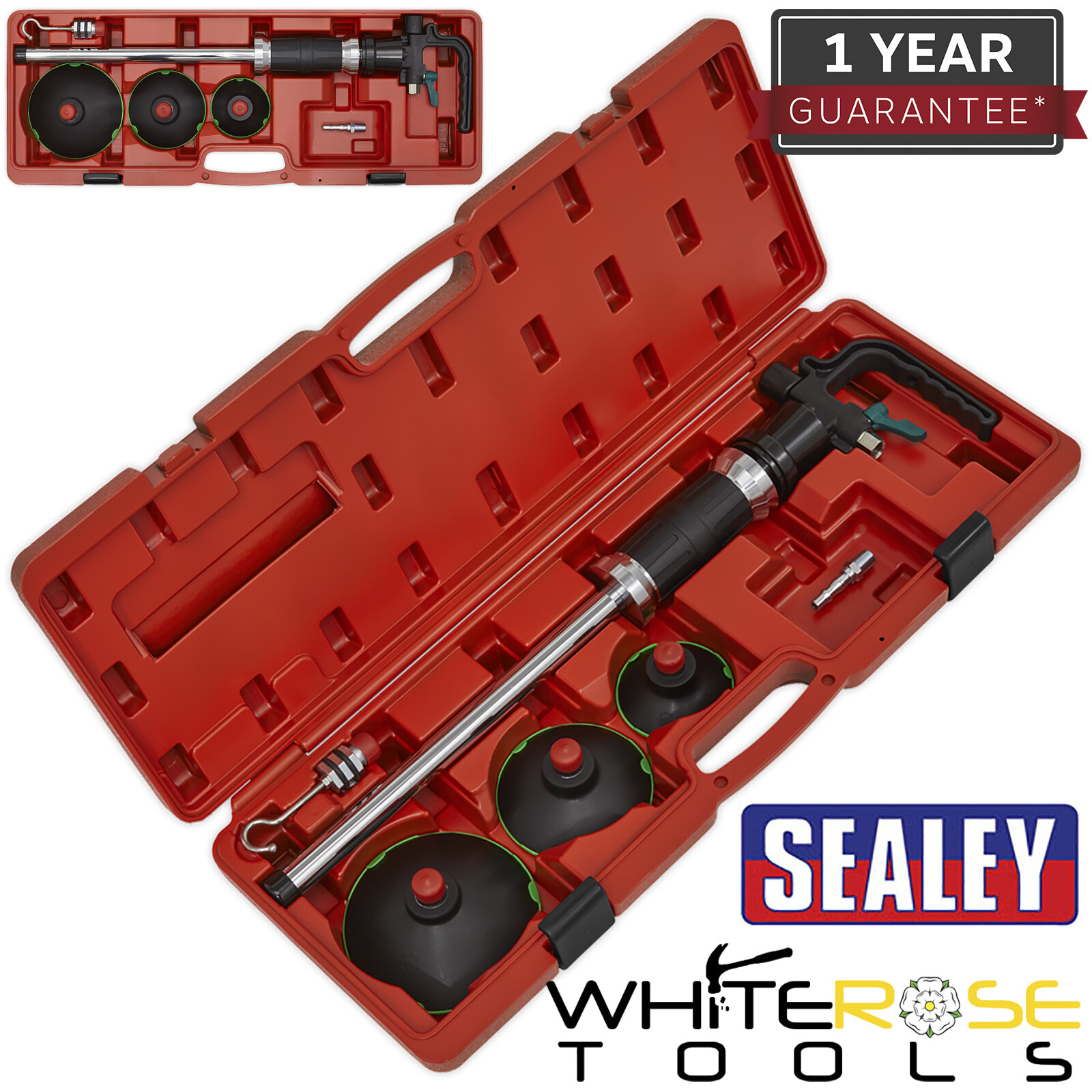 Sealey Air Suction Dent Puller 75mm 100mm 125mm Suction Pads Bodyshop Panel