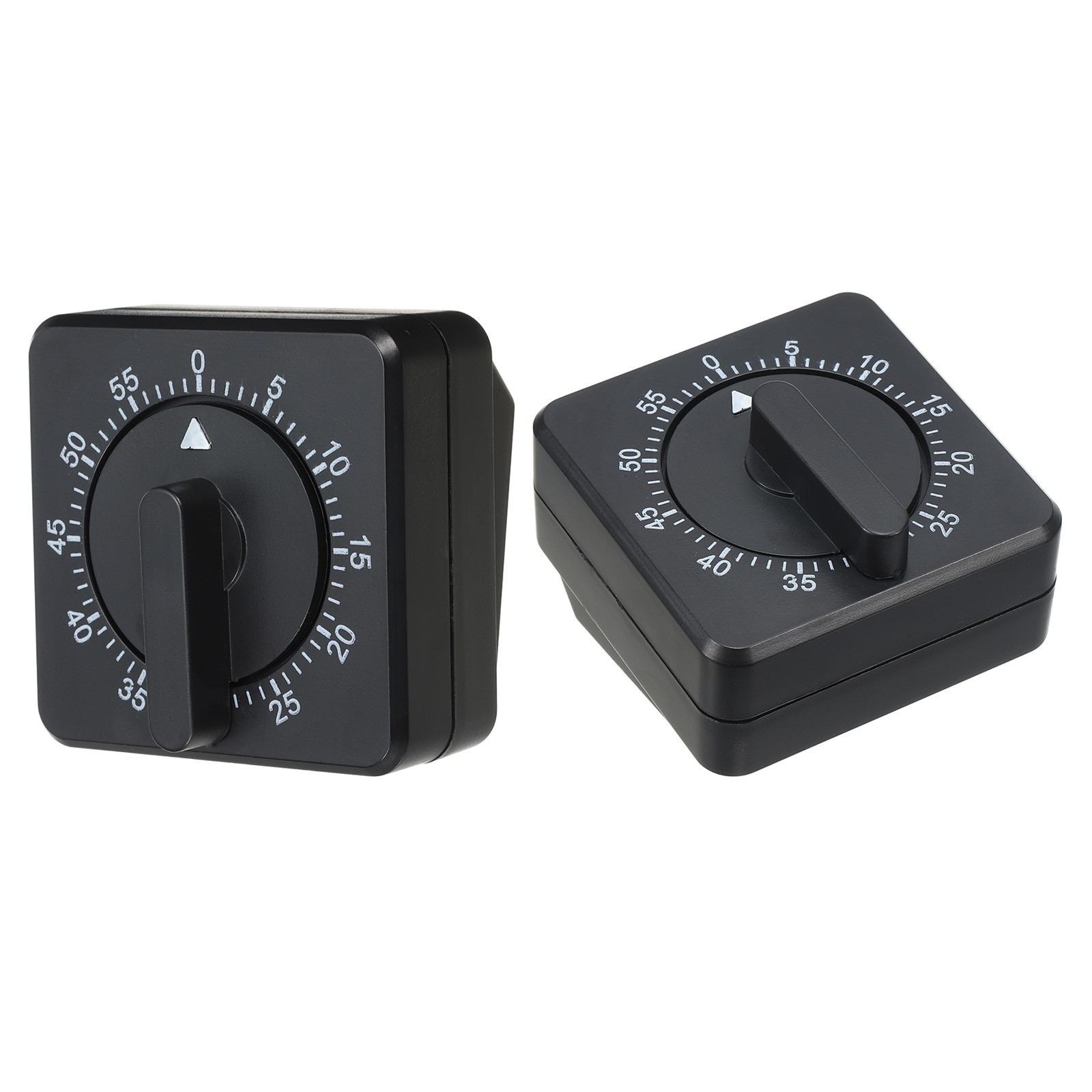 2 Pcs 60-Minute Visual Countdown Timer, Classroom Mechanical Timer, Black
