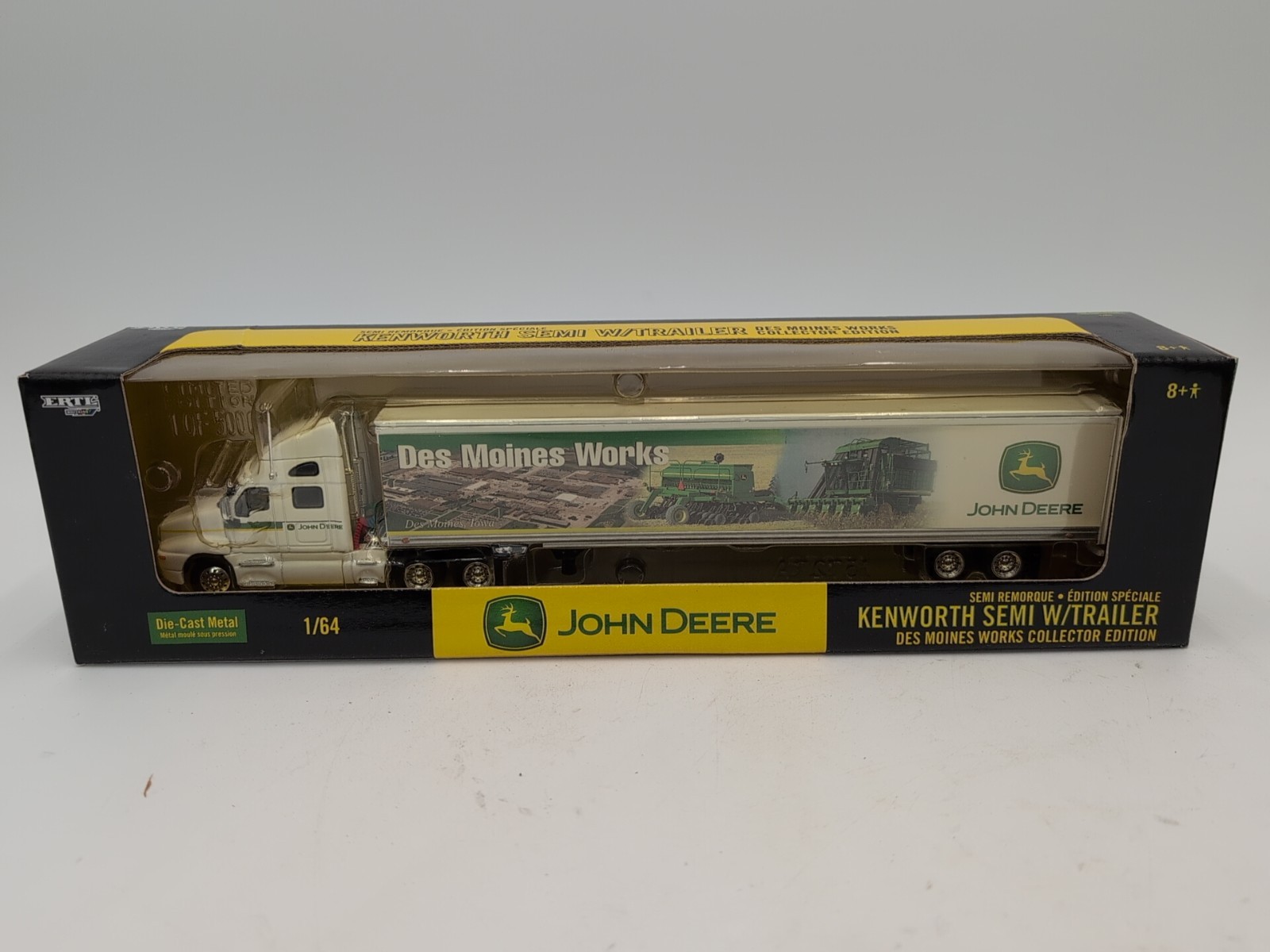 1/64 Ertl Toy Des Molines Works Kenworth Tractor Trailer