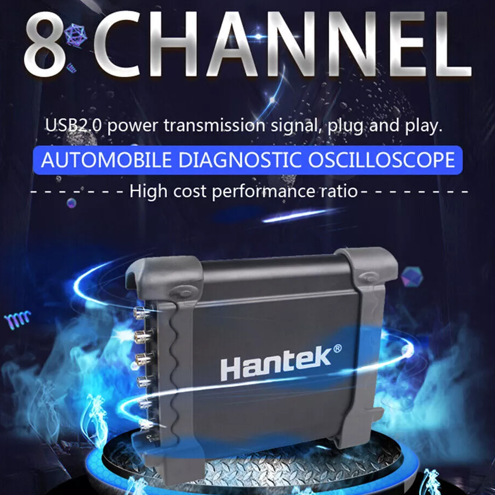 1008C Hantek 8CH Oscilloscope PC USB Automotive DAQ Program Generator Diagnostic