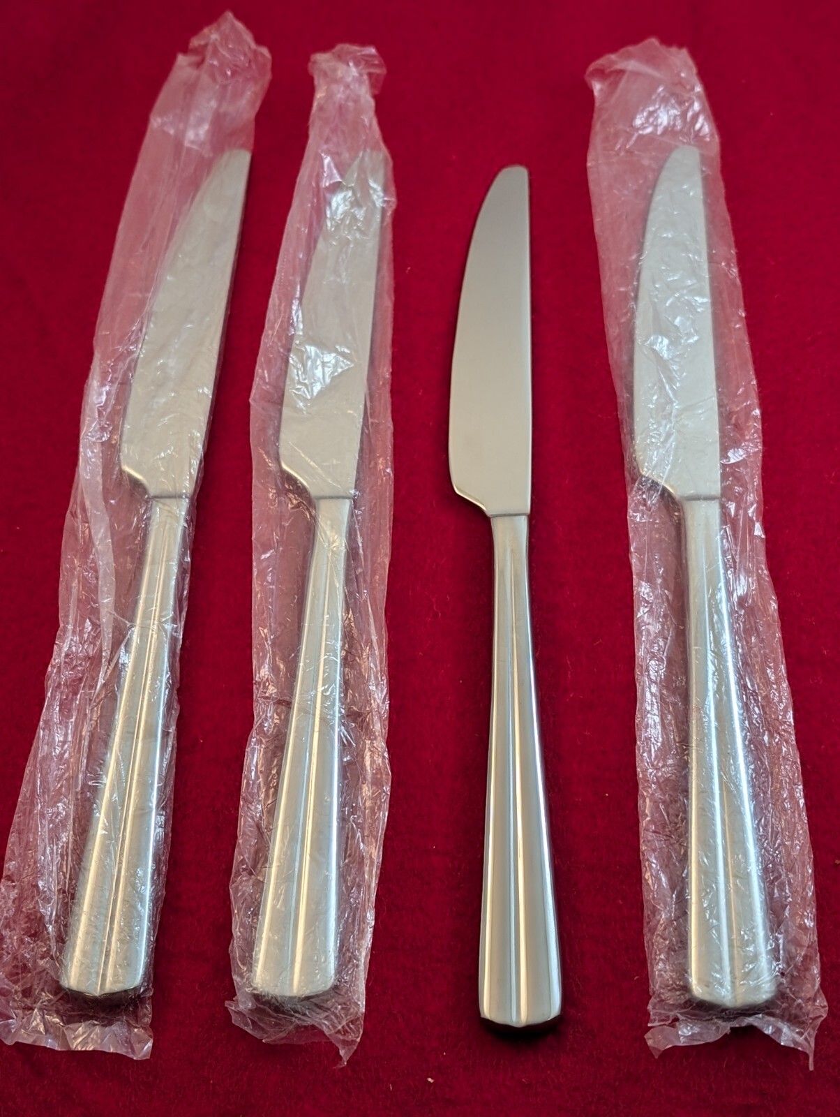 4-New Hampton Silversmiths SANIBEL 18/10 Stainless Solid Dinner Knives 9 1/4"
