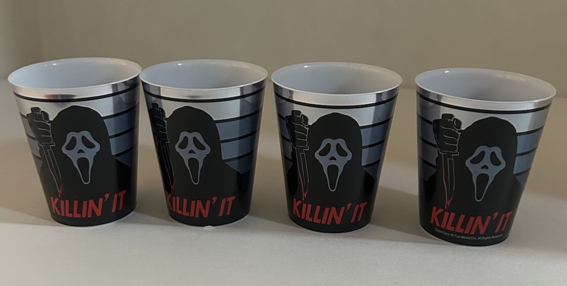 2024 Spirit Halloween Exclusive Plastic Ghost Face Scream Shot Glasses. NEW