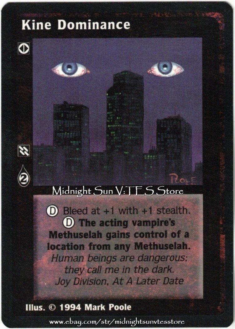 Kine Dominance (Dominate Kine) Jyhad V:TES VTES Vampire CCG