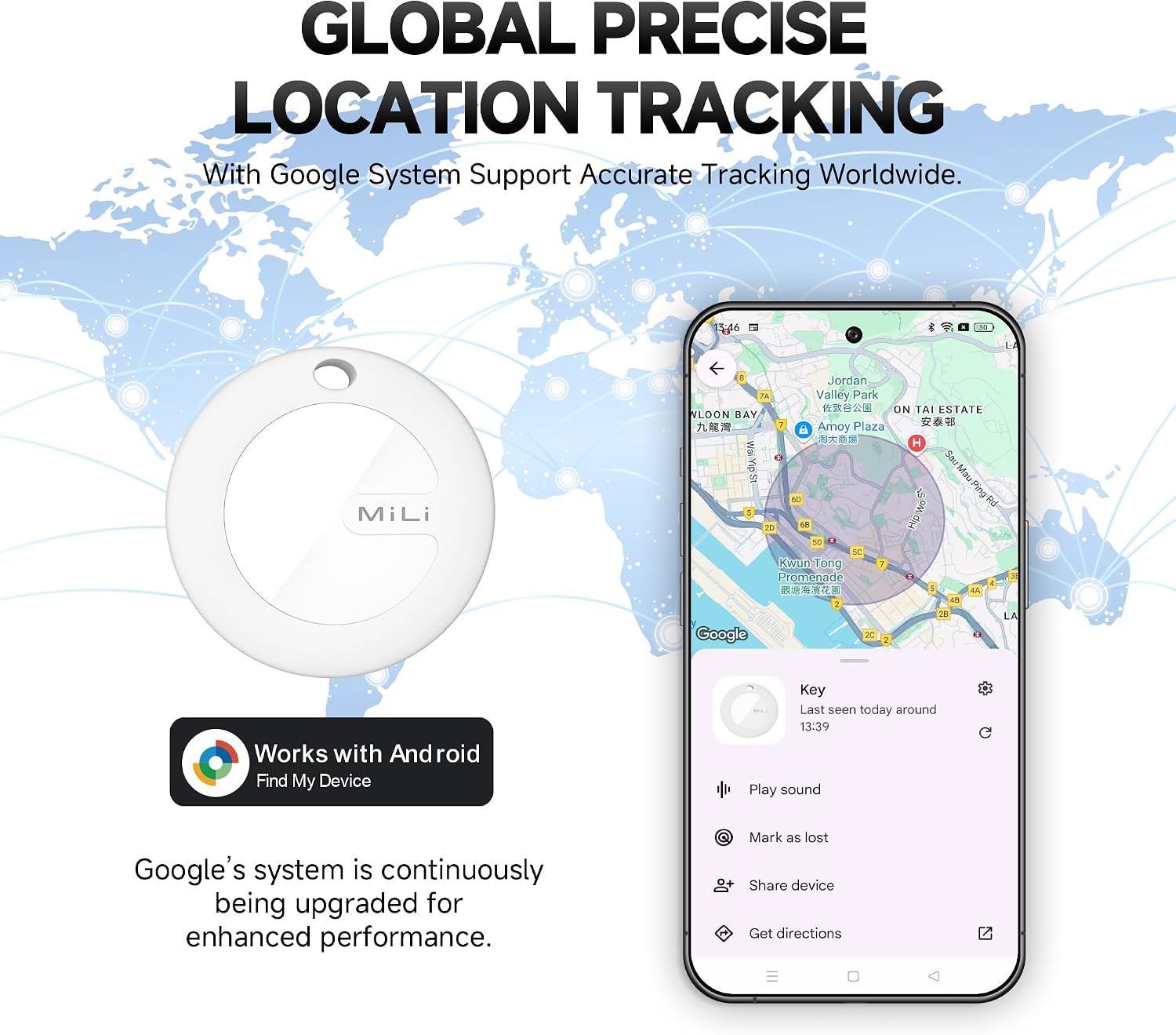 Air Tracker Tags for Android 1 Pack, Bluetooth Tracker for Google Find
