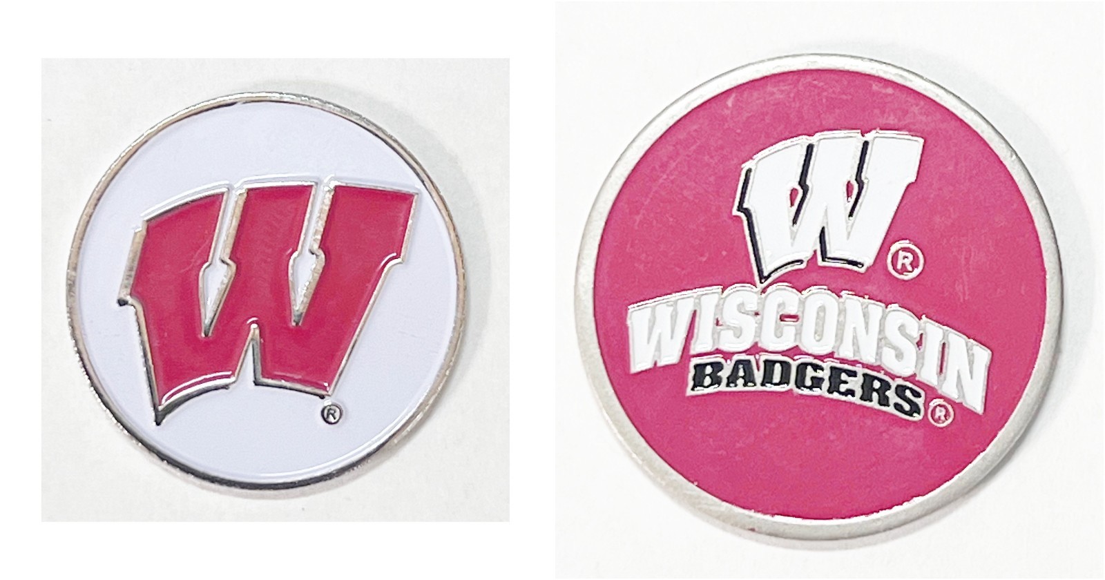 2 WISCONSIN BADGERS Ballmarkers Ball Marker fit divot tool hatclip