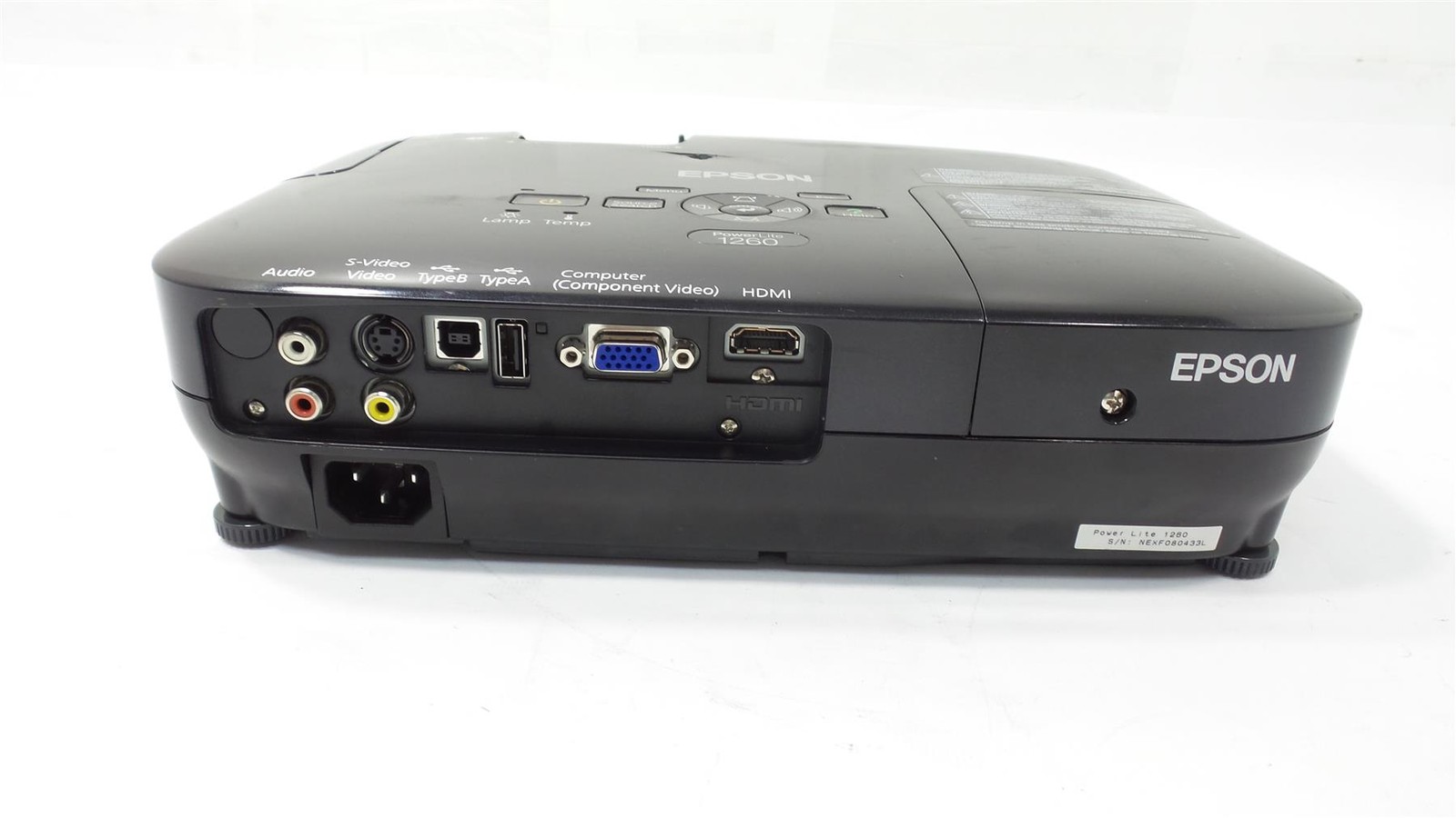 Epson PowerLite 1260 LCD Projector - Lamp Timer : 420 Hours