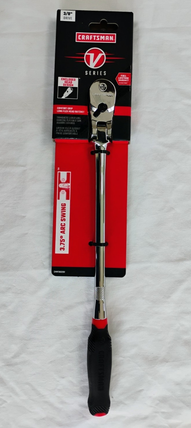 CRAFTSMAN V-Series Flexible Head Ratchet 3/8" Drive CMMT86326V Comfort Handle