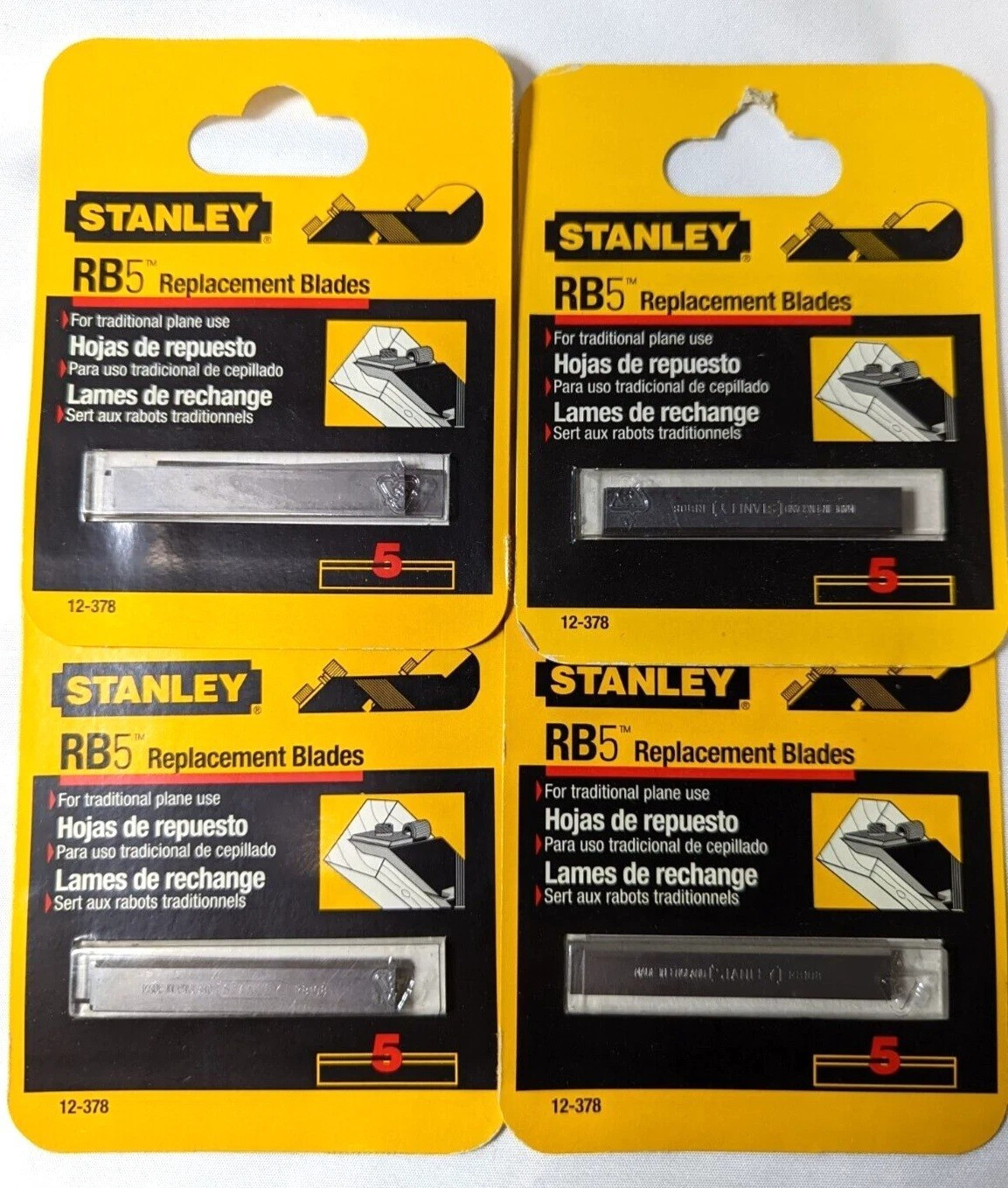 4x Stanley RB5 Replacement Blades 5 Pack for Traditional Plane 12-378 New SEALED