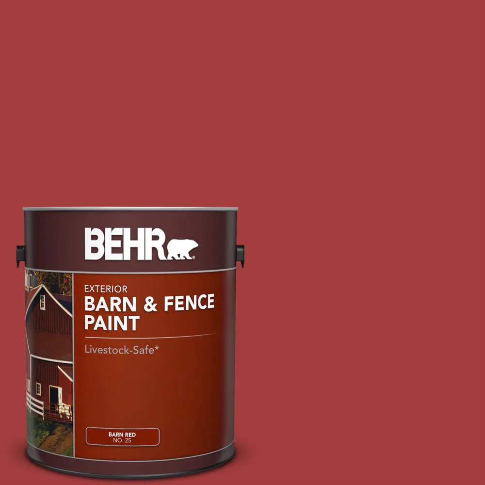 Fence Exterior Paint 1 Gallon Red Barn Livestock Safe Durable Oil Latex Adhesion