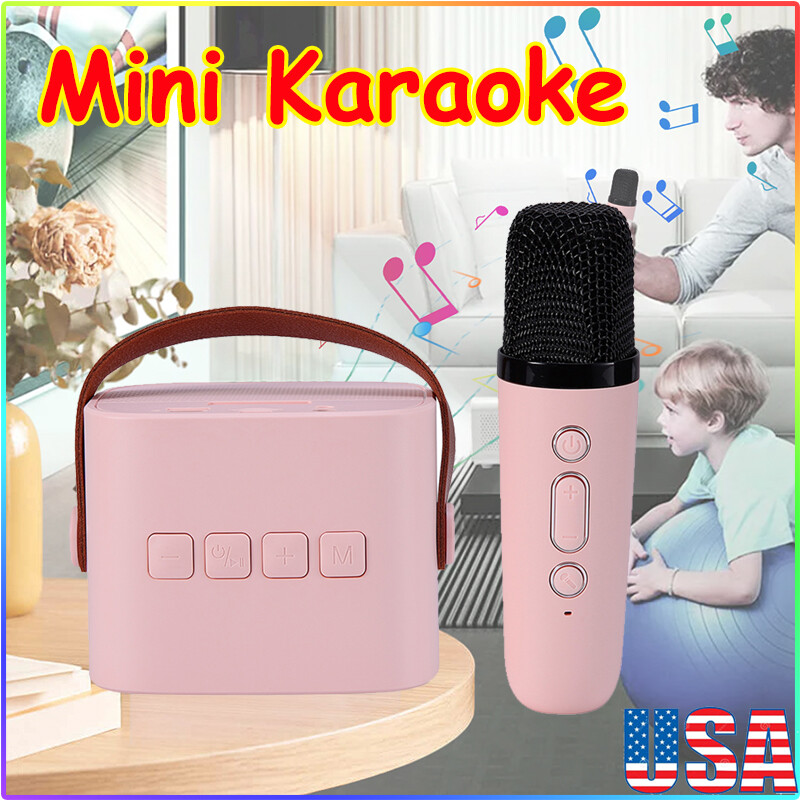 Mini Karaoke Machine Wireless Microphone  Portable Bluetooth Speaker Kids Gifts