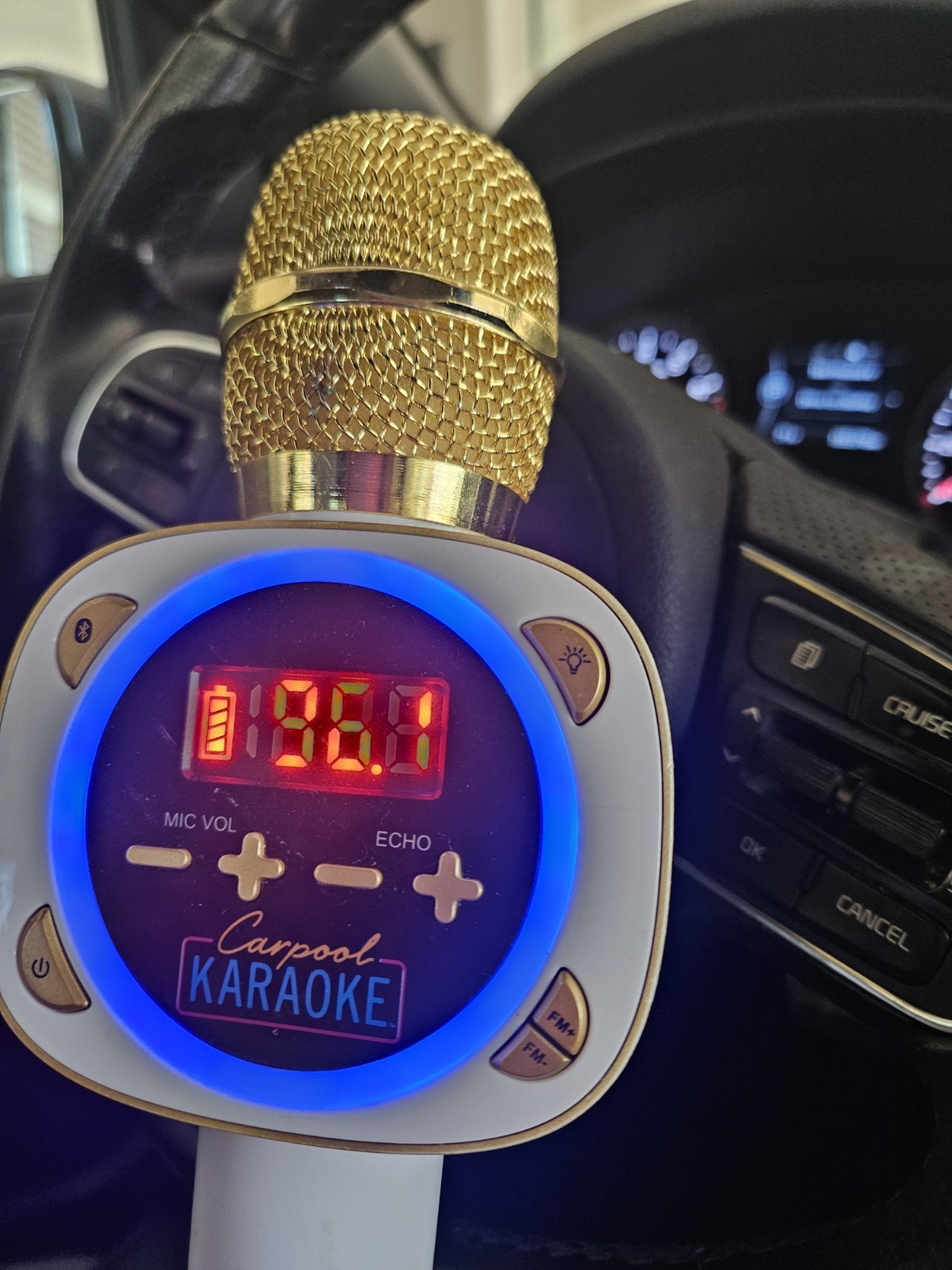 Carpool Karaoke Wireless Bluetooth Microphone FM Car Singing Mic Micro-USB Read