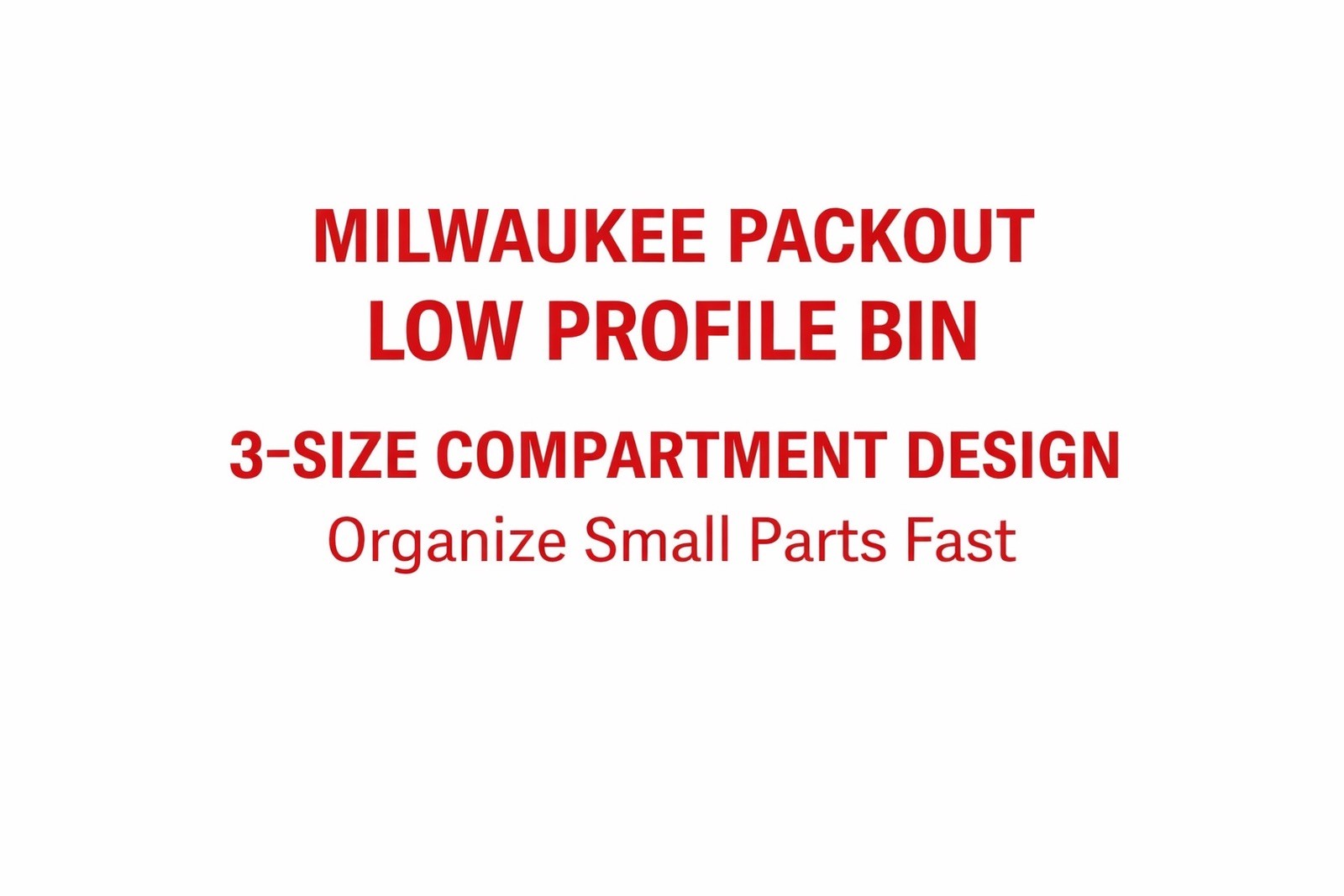 Milwaukee Packout Low Profile Bin 3 Compartment Organizer Insert Red
