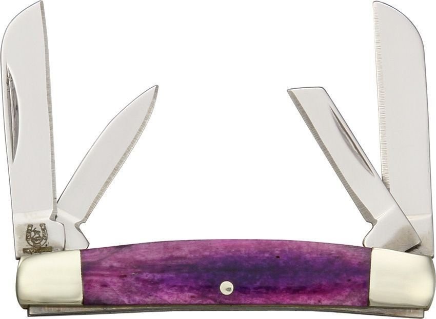 Rough Ryder Congress Purple Pocket Knife Steel Blades - KB408 PURPLE SMOOTH BONE