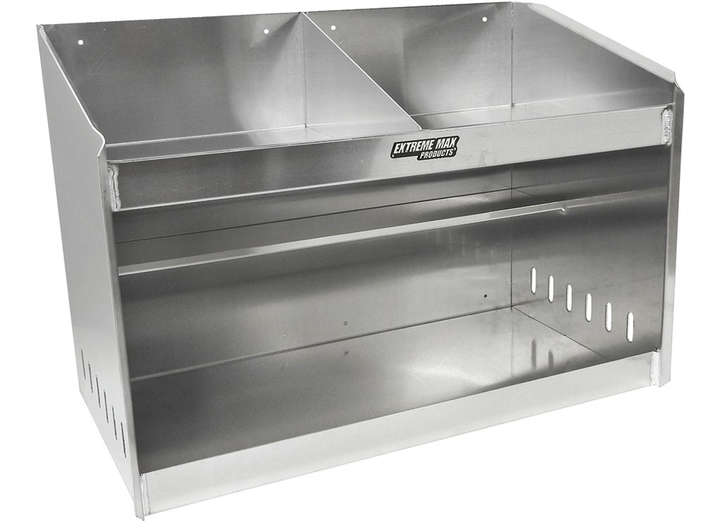 Extreme Max 5001.6056 Deluxe Dual Aluminum Helmet Bay Shelf Holder - Silver