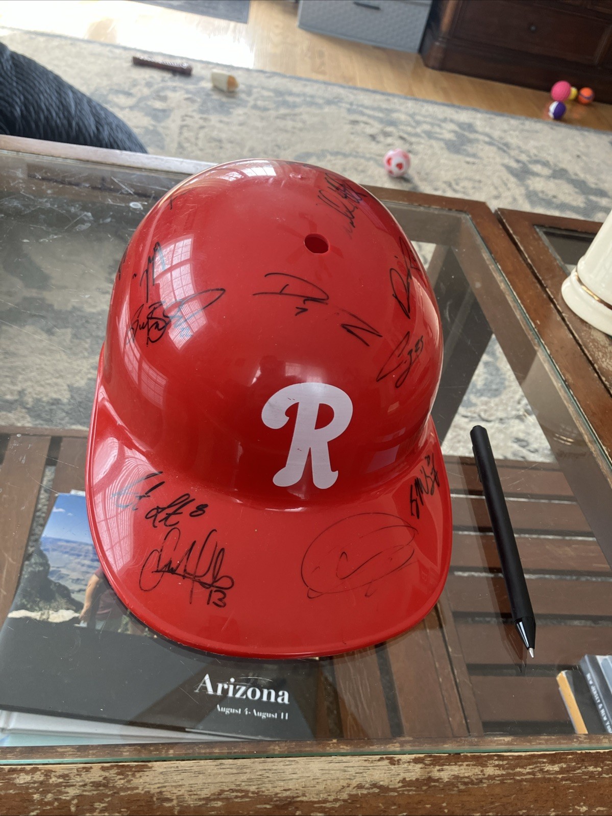 2018 TEAM Autographed Signed Full Sized Helmet Reading Fightins Phillies 19x