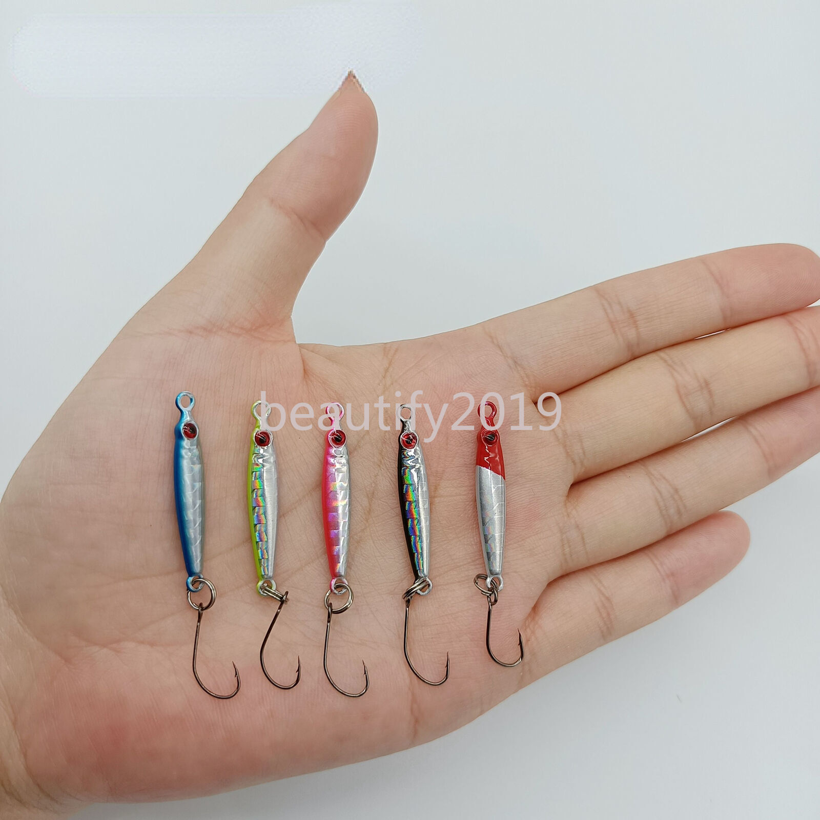 20PCS Micro Metal Jig Spoon Fishing Lure 3g/5g Sea Bass Fishing Tackle